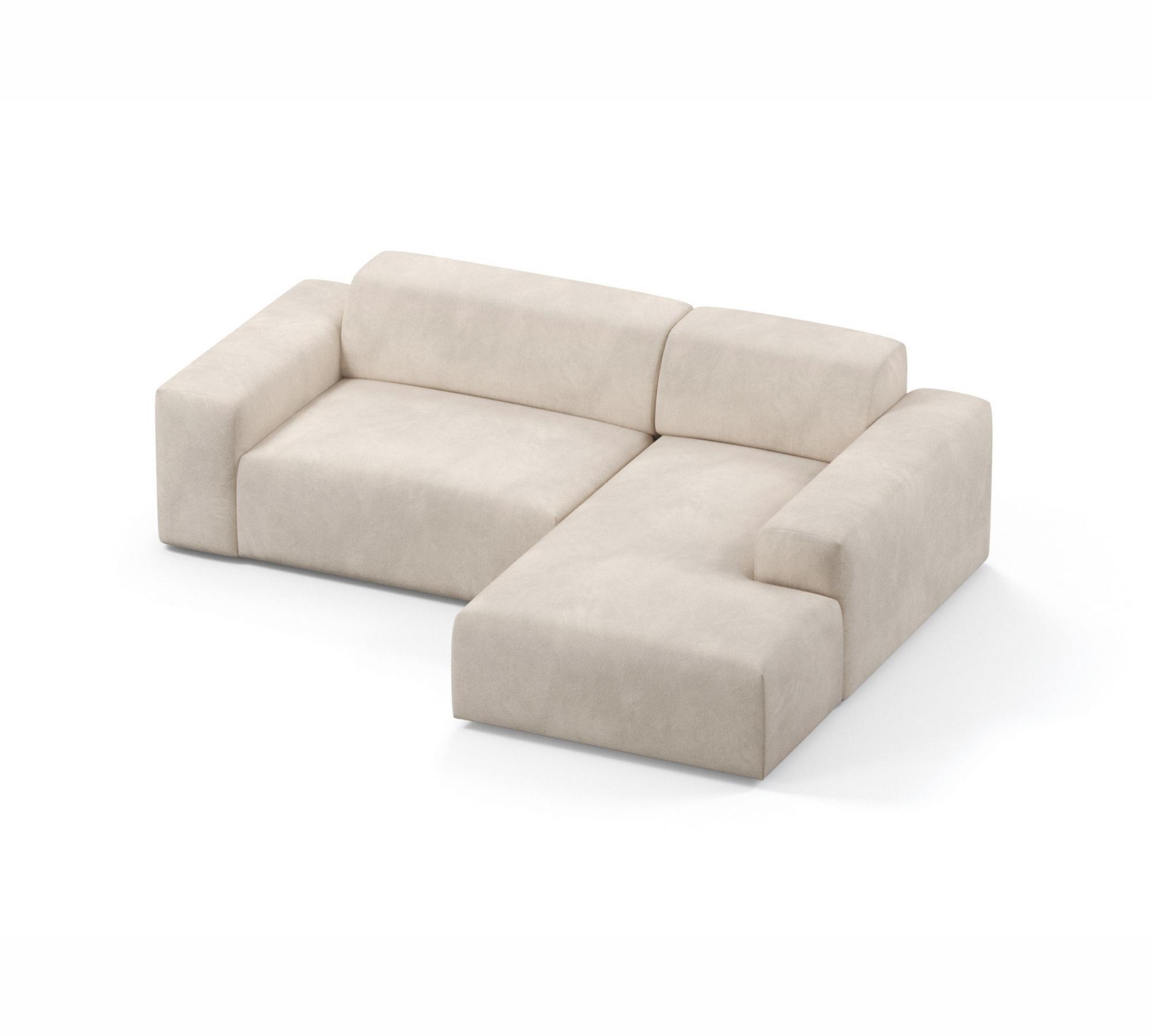 2-Sitzer Karen Récamiere Rechts Samt Beige