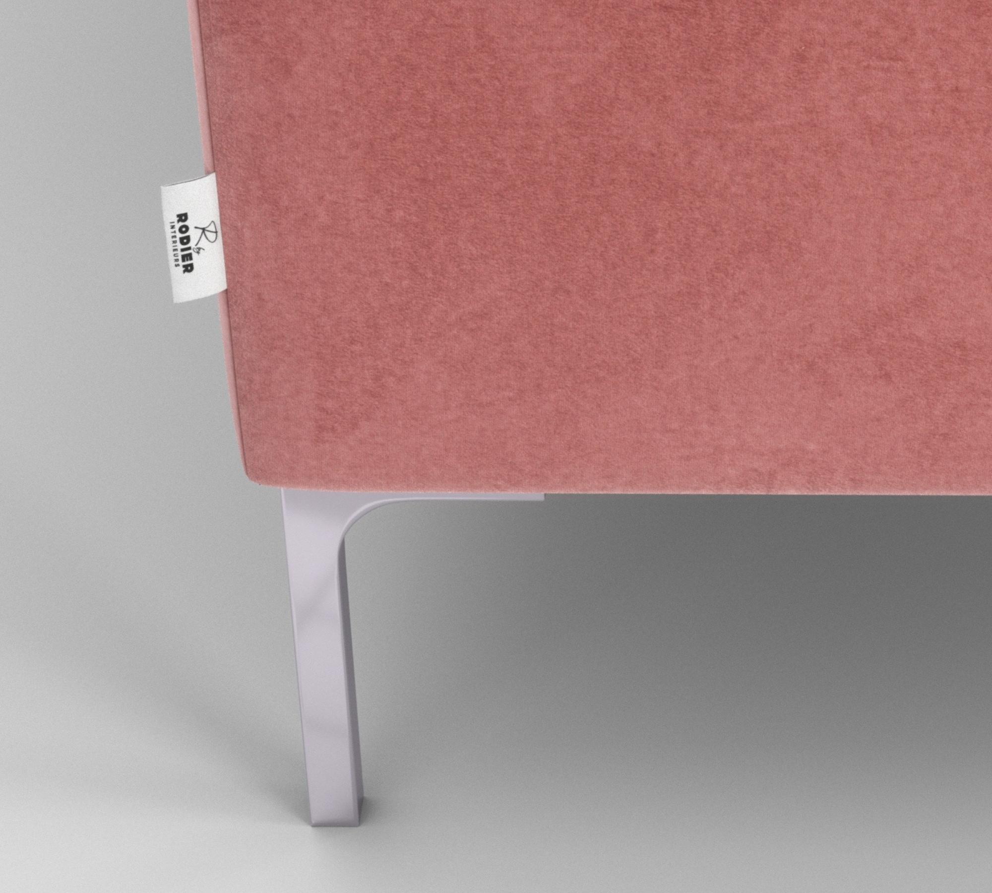 Ecksofa Rime mit Récamiere links Samt Rose