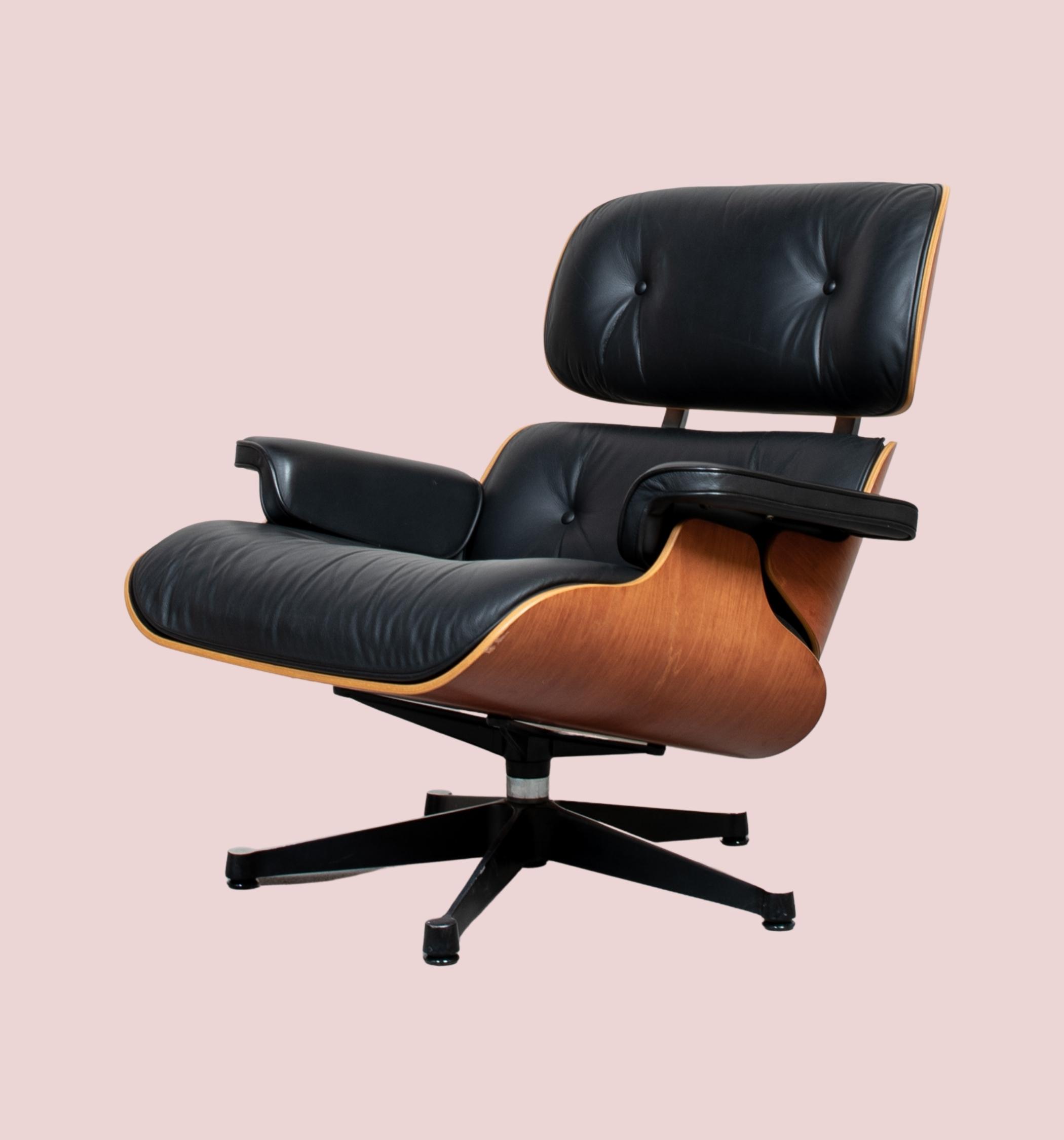 Eames Lounge Chair Vitra schwarzes Leder Palisanderholz