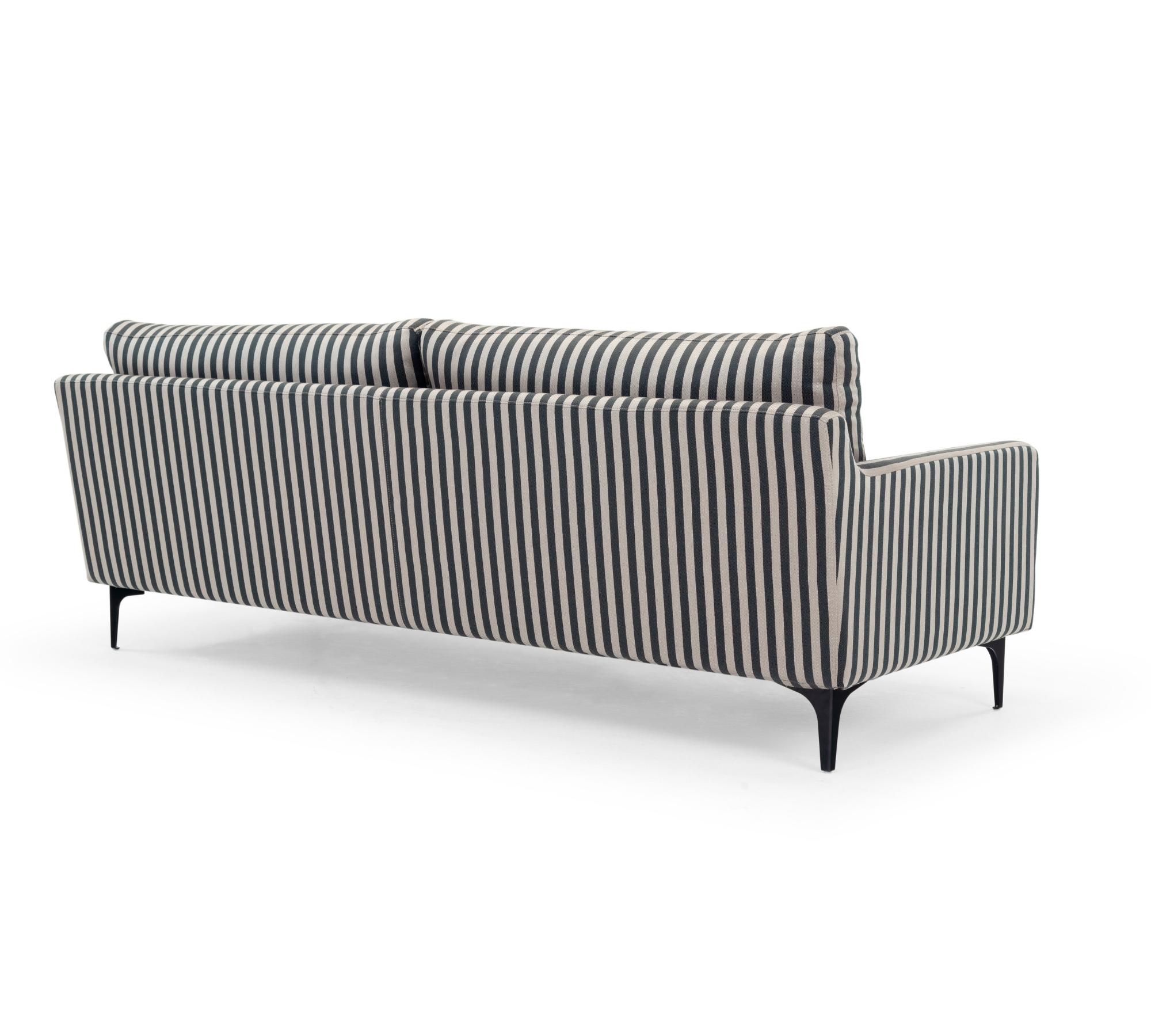 Anna Sofa 3-Sitzer Straight Latte Black