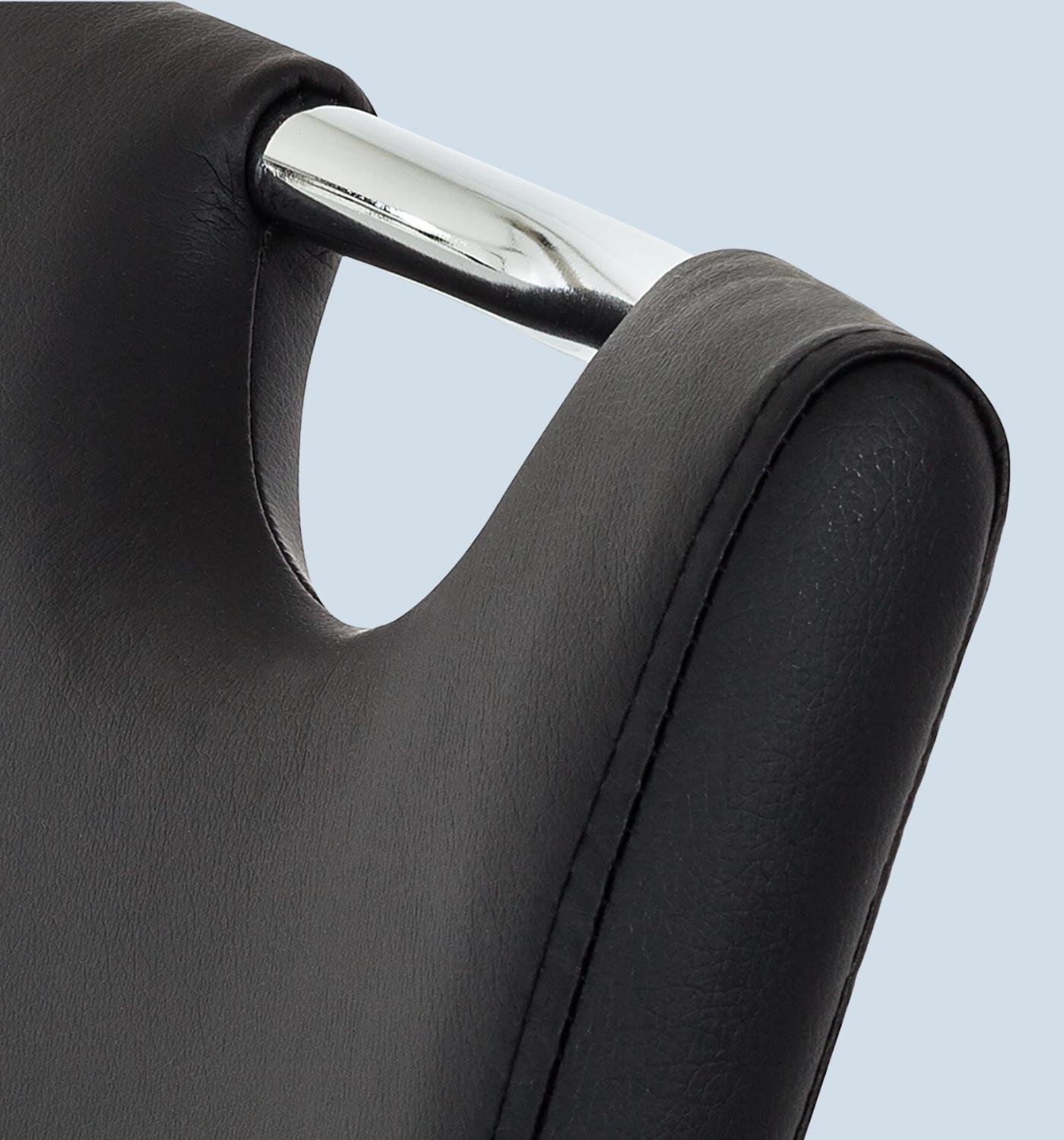 2x cantilever chairs with flat tube frame black