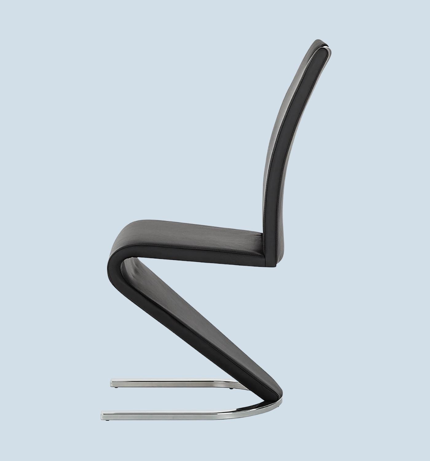 2x cantilever chairs with flat tube frame black
