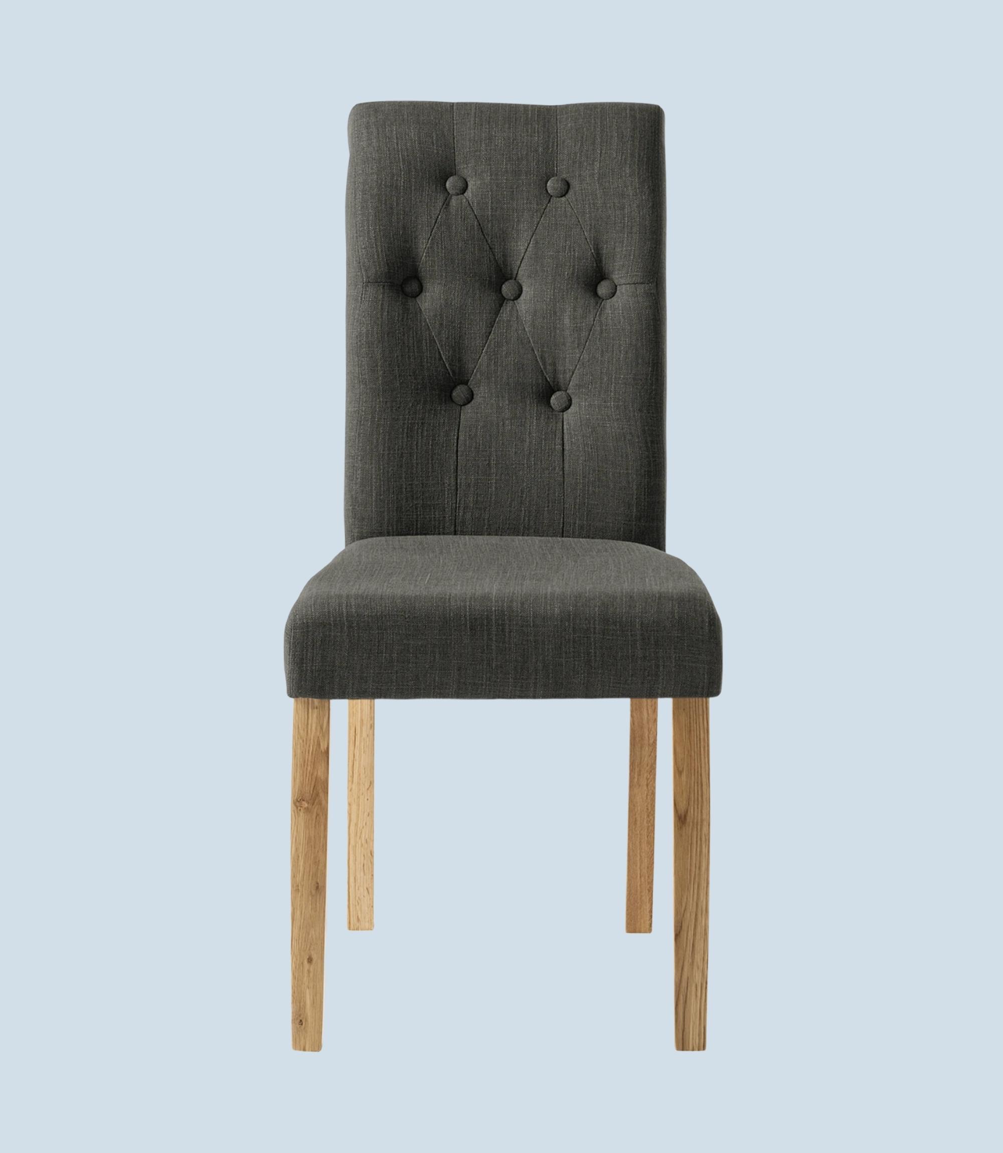 2x Upholstered chair tufted Anthracite mottled