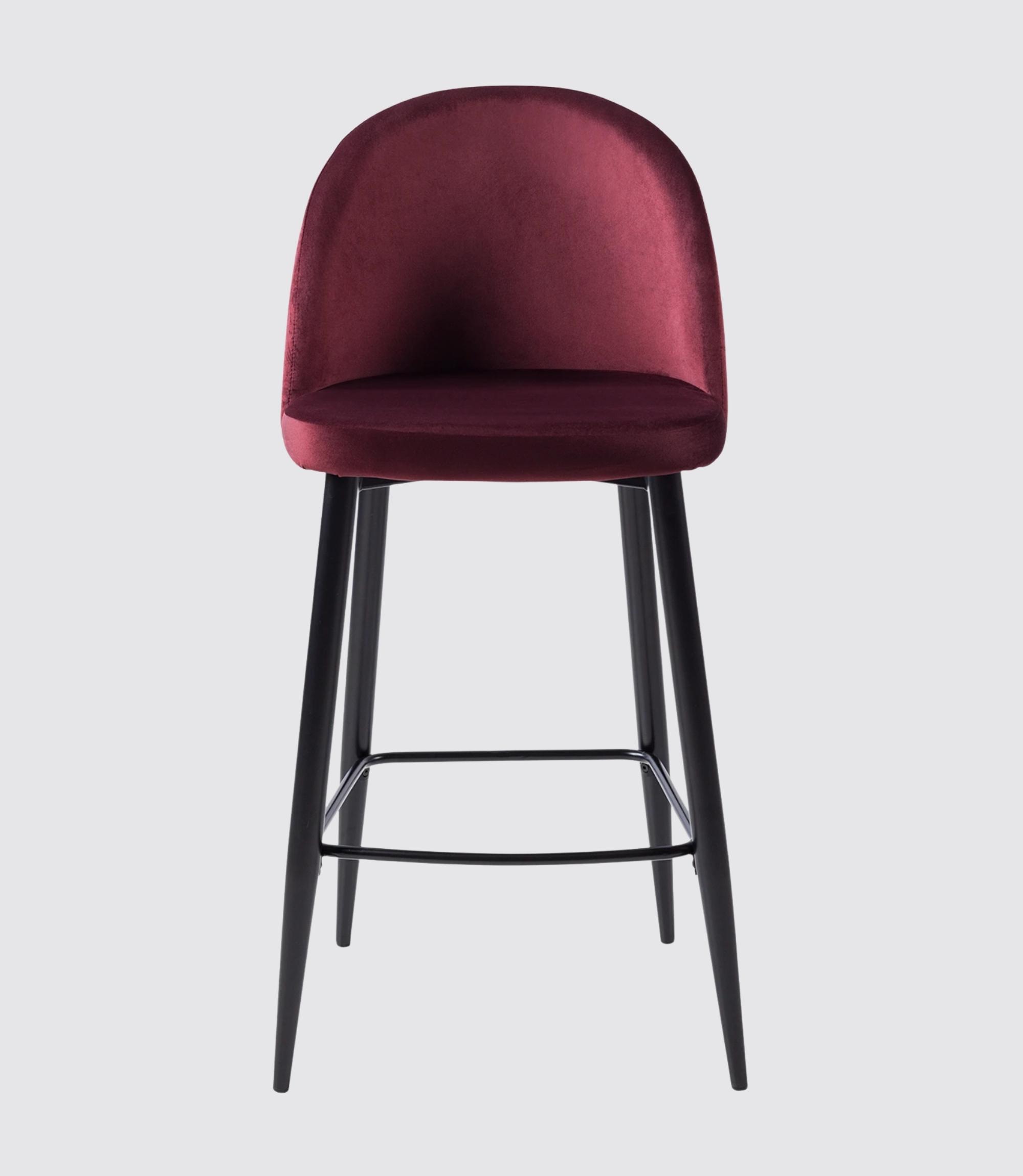 2x Barstuhl Samt Bordeaux 