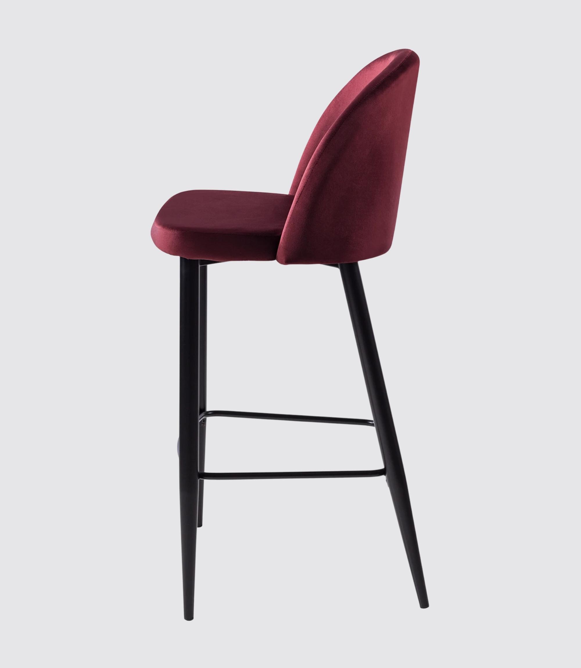 2x Barstuhl Samt Bordeaux 