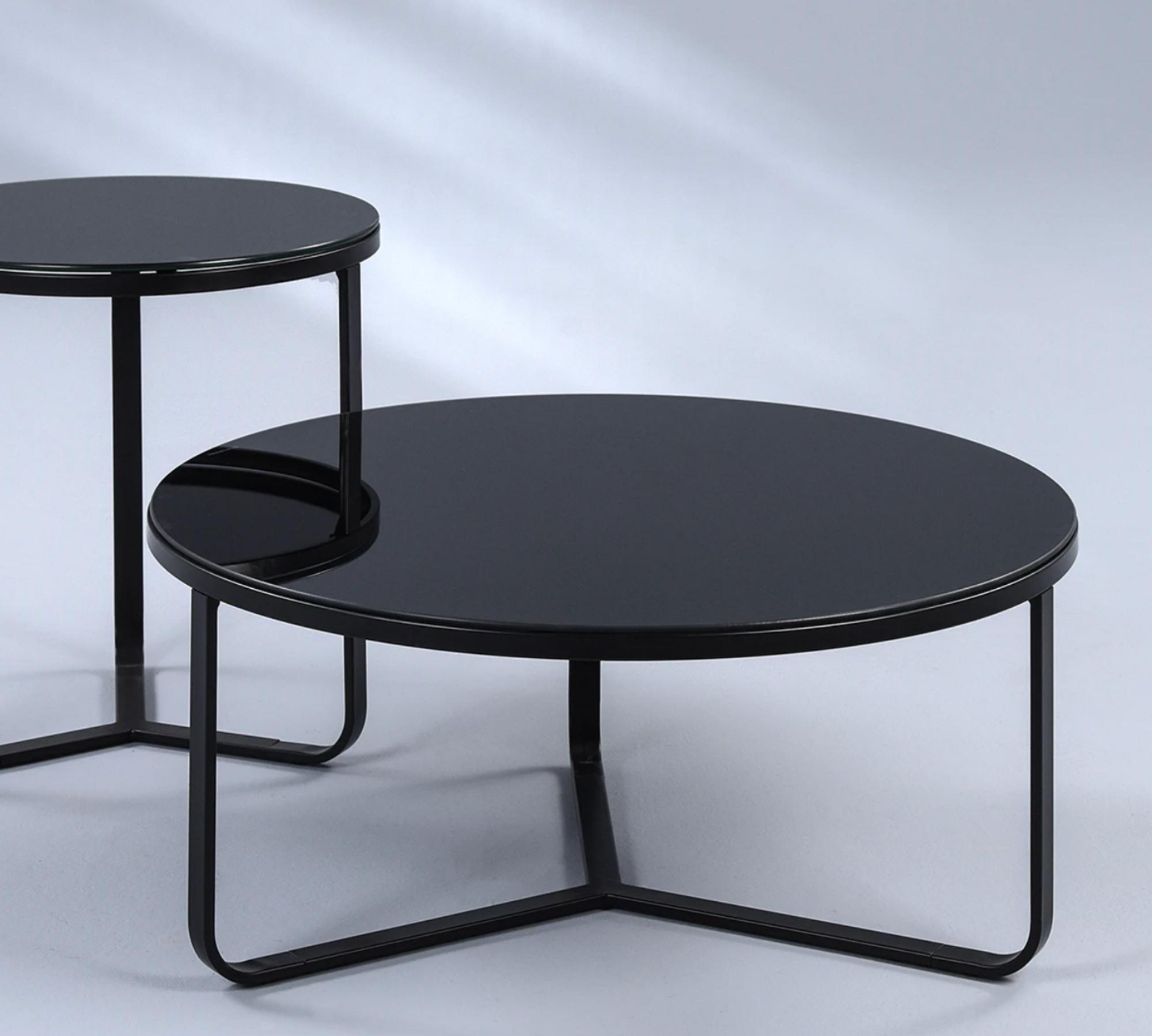 Couchtisch aus getöntem Glas Schwarz 