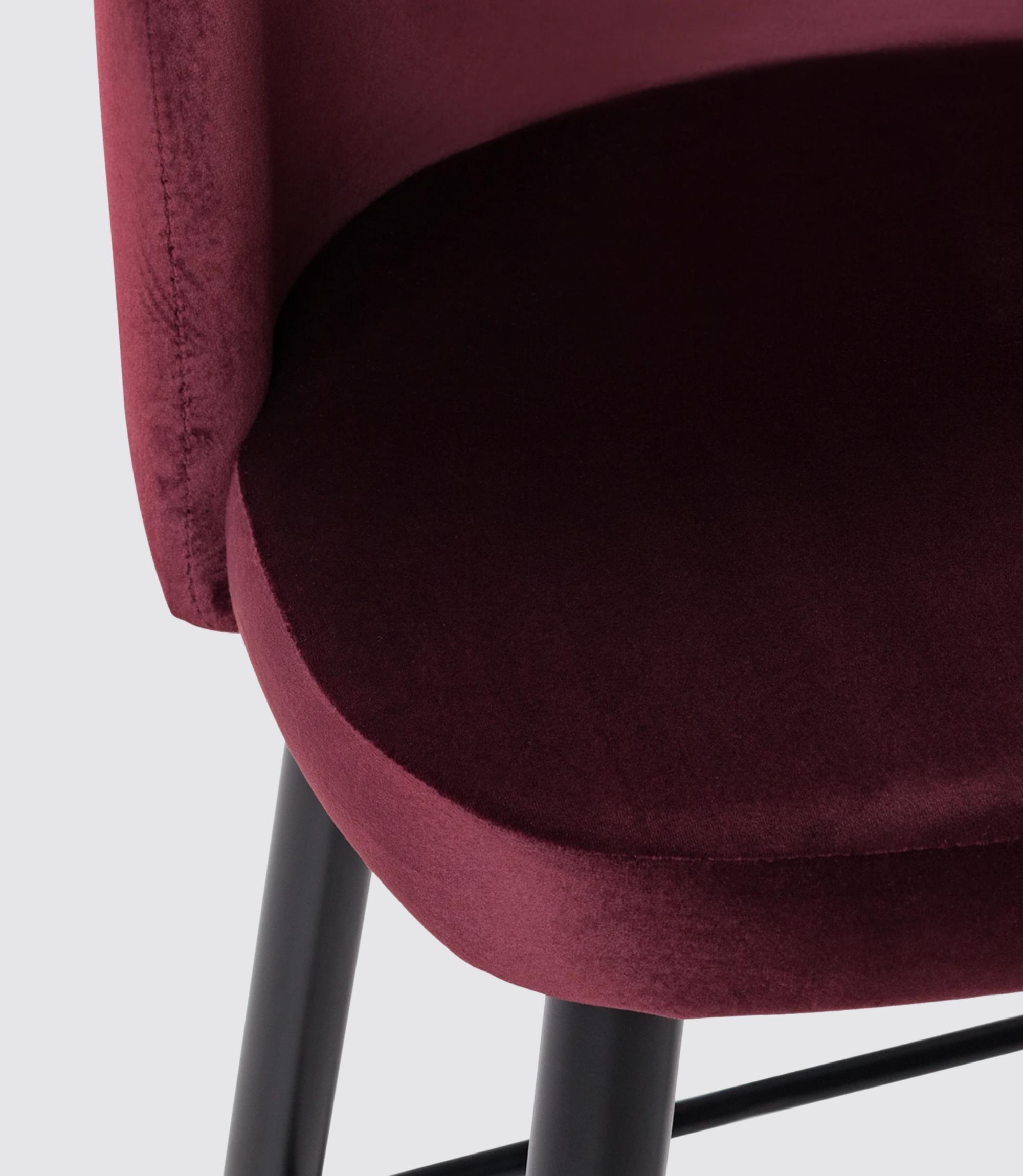 2x Barstuhl Samt Bordeaux 