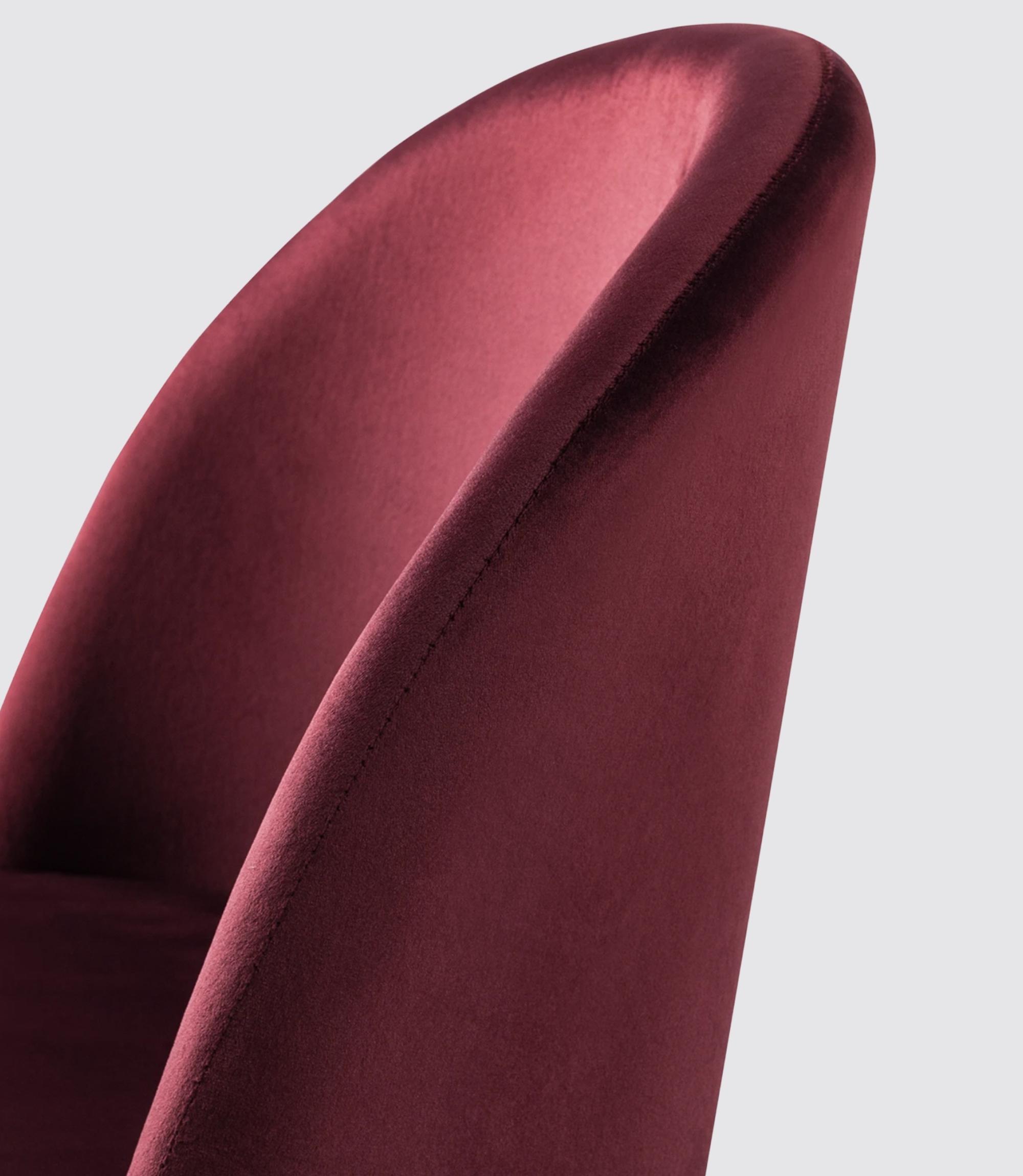 2x Barstuhl Samt Bordeaux 