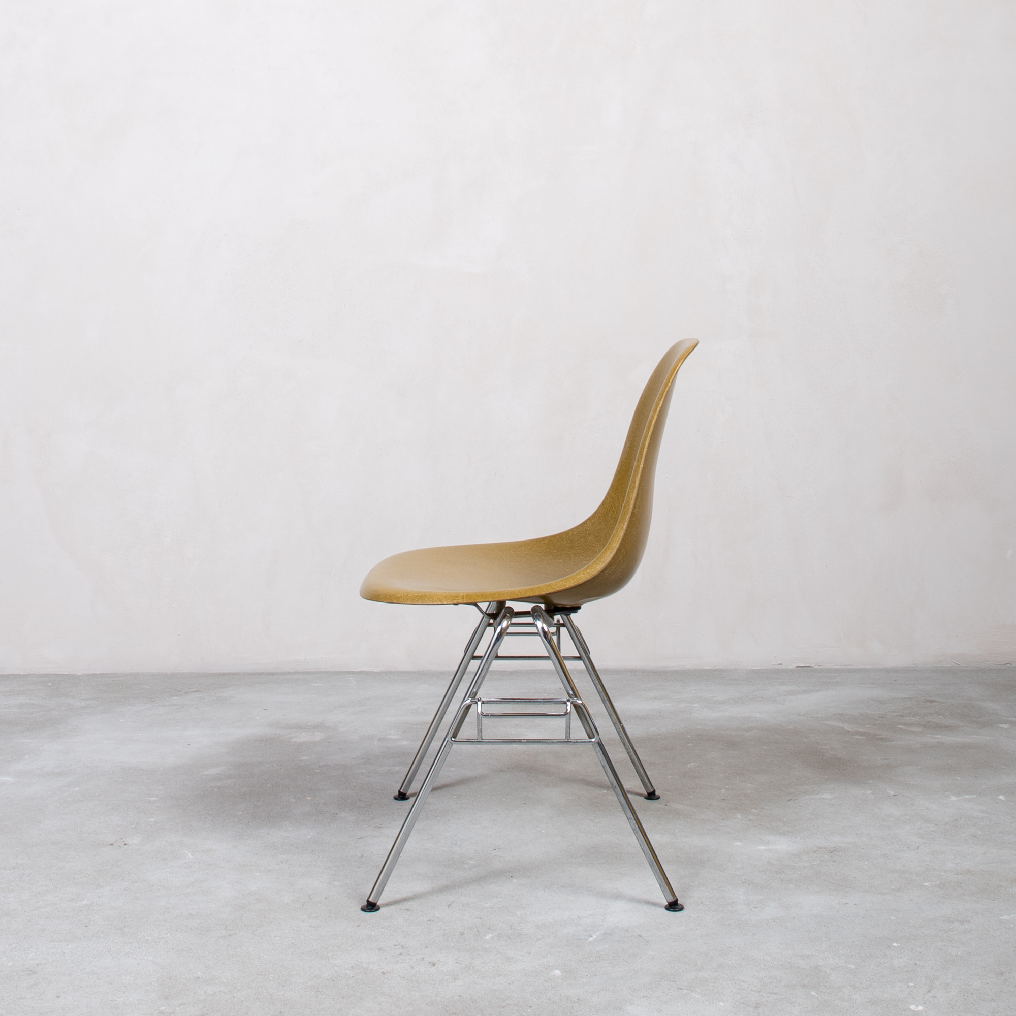 Eames Fiberglass Side Chair by Herman Miller Khaki