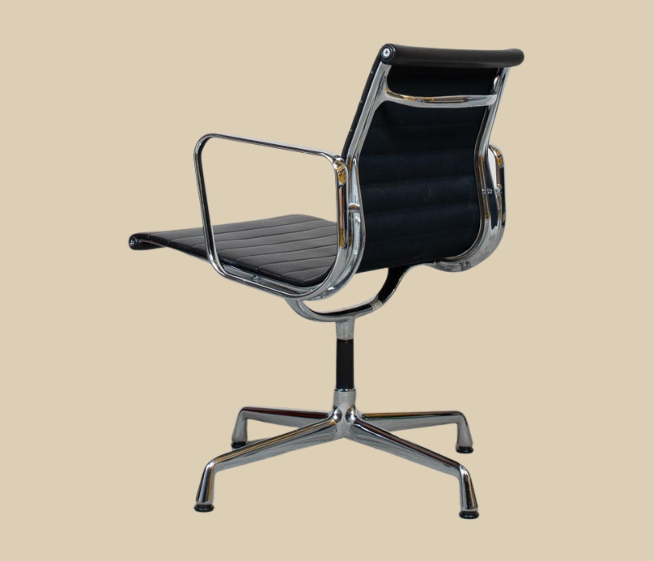 Eames EA 108 Alu Chair Leder Schwarz