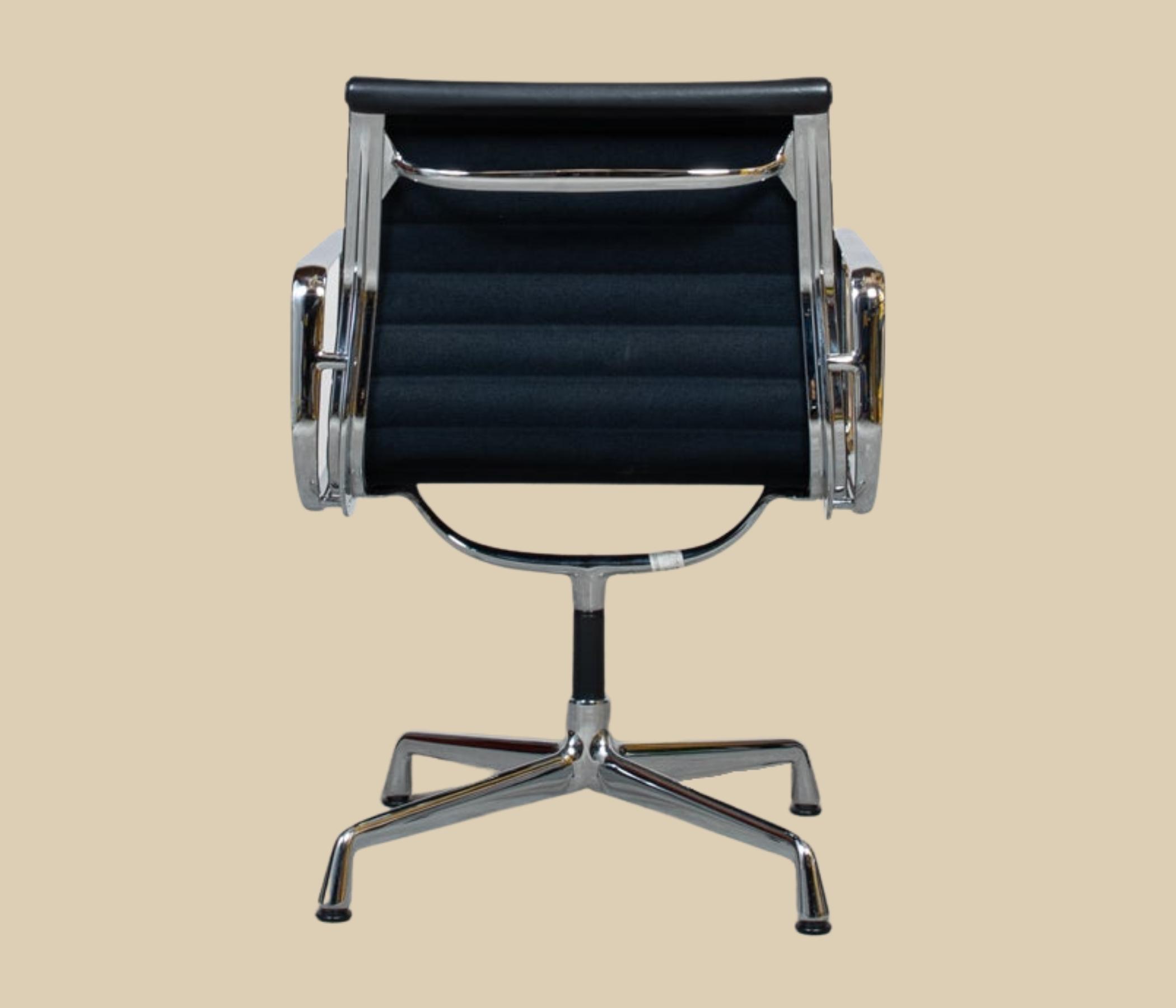 Eames EA 108 Alu Chair Leder Schwarz