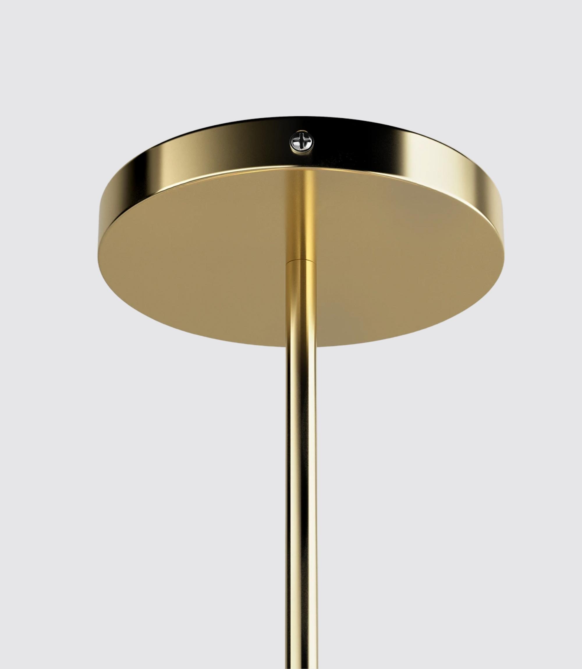 6-flame LED pendant lamp smoked glass gold