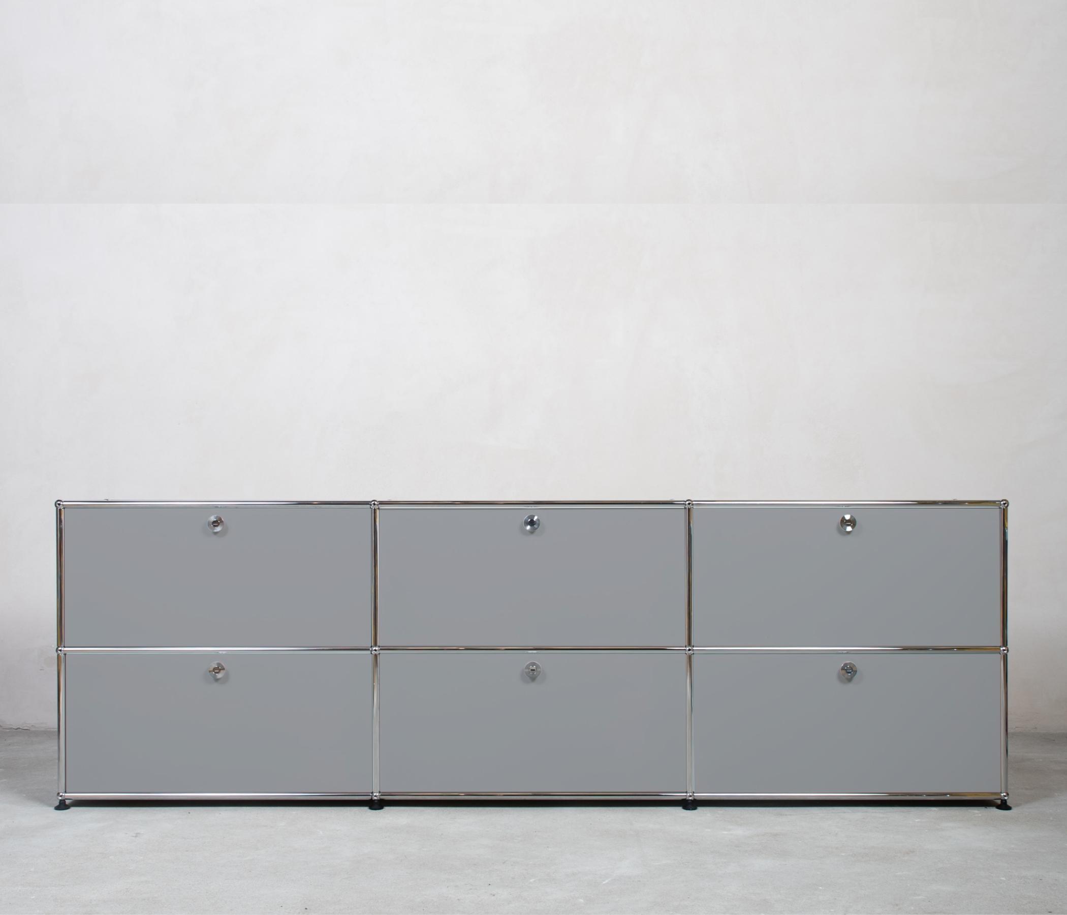 USM Haller Sideboard 3x2 Fächer Mattsilber