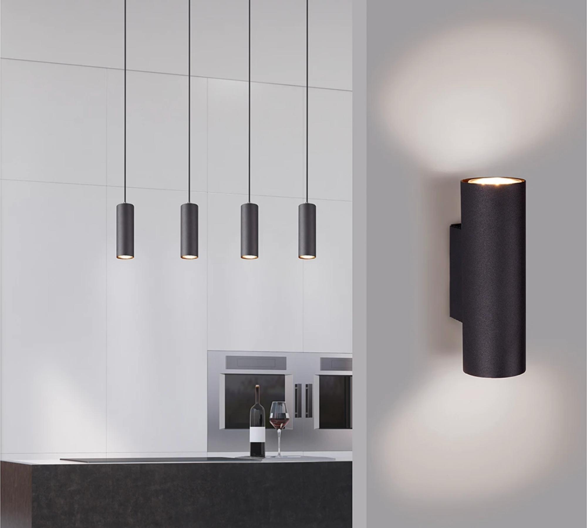 Pendant lamp Marley II Iron 4-light Black