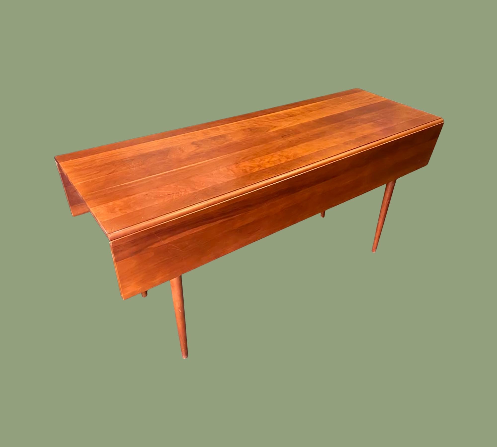 Original hochwertiger Drop-Leaf Tisch aus Kirschholz-Massiv