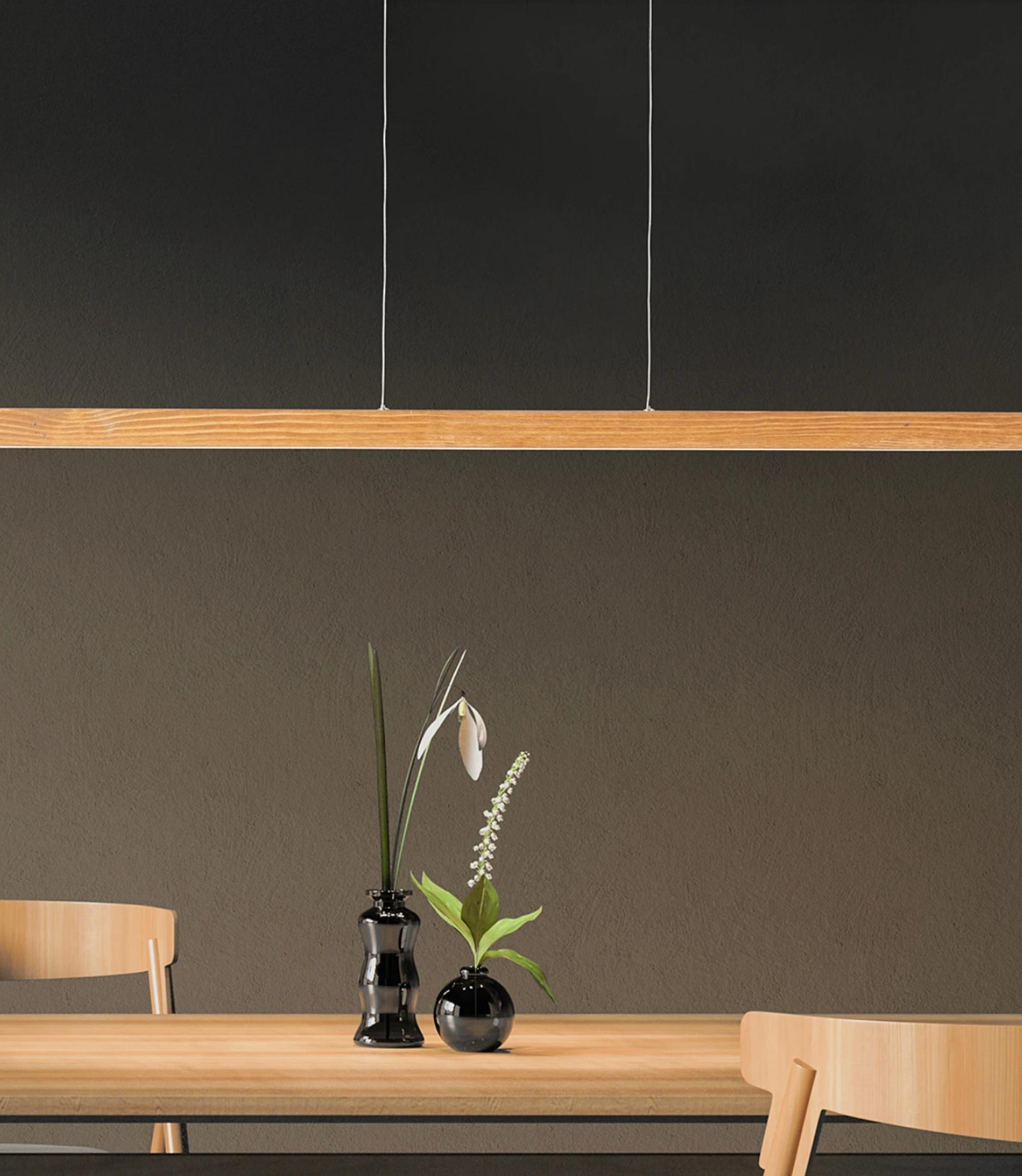Minimalistische LED Pendelleuchte Holz
