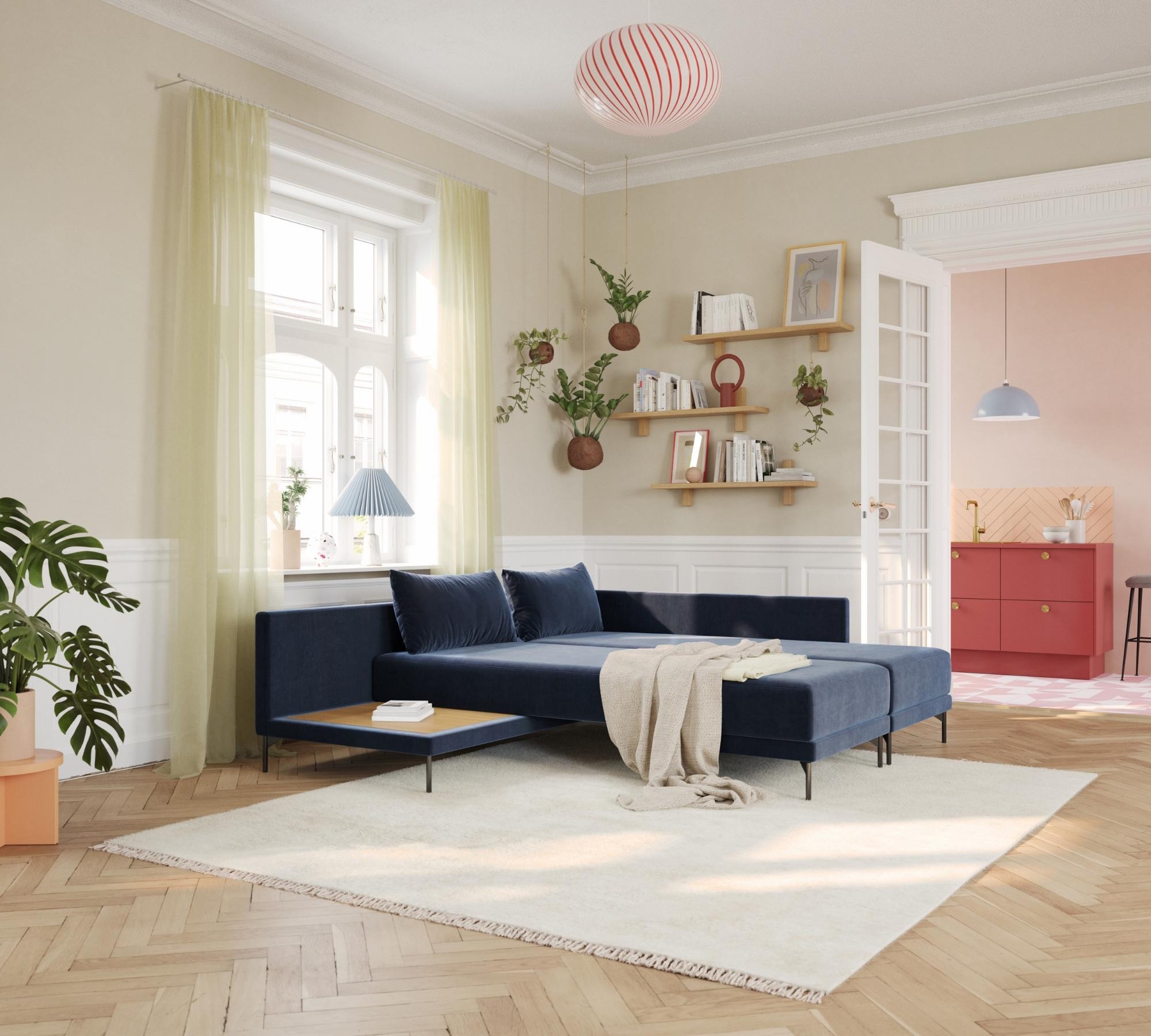 Vivica Schlafsofa Récamiere Rechts Planet Legion Blue