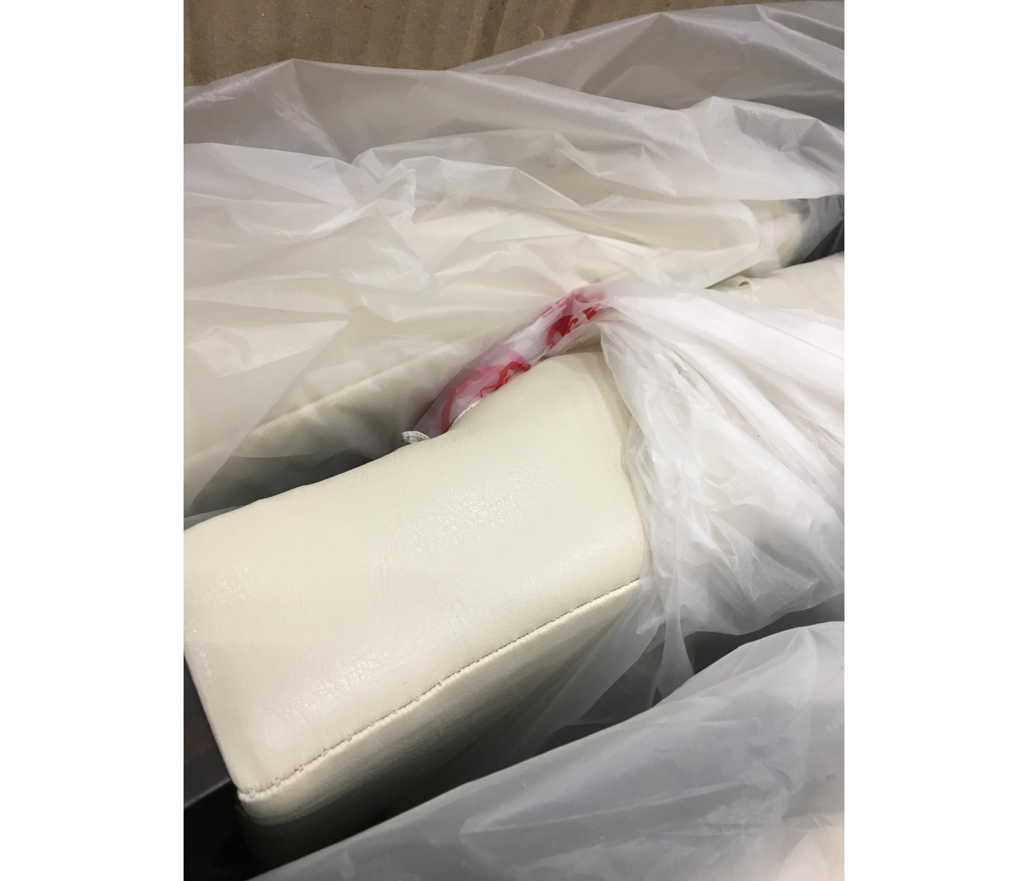 2x Esszimmerstuhl Kunstleder Creme 