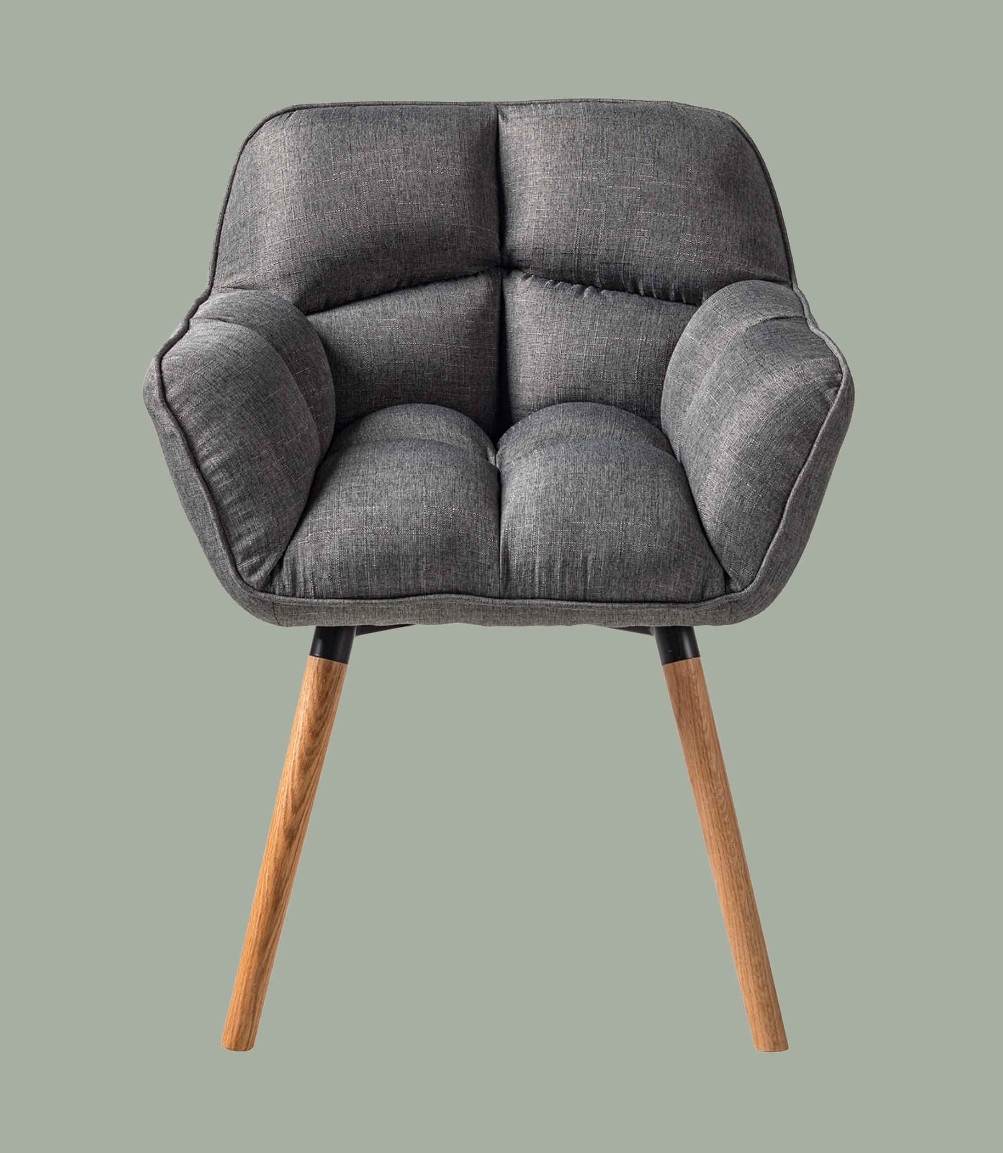 Armlehnstuhl aus Webstoff in Grau