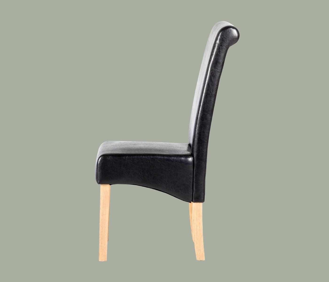 Upholstered chair Nello II (set of 2) Faux leather Black