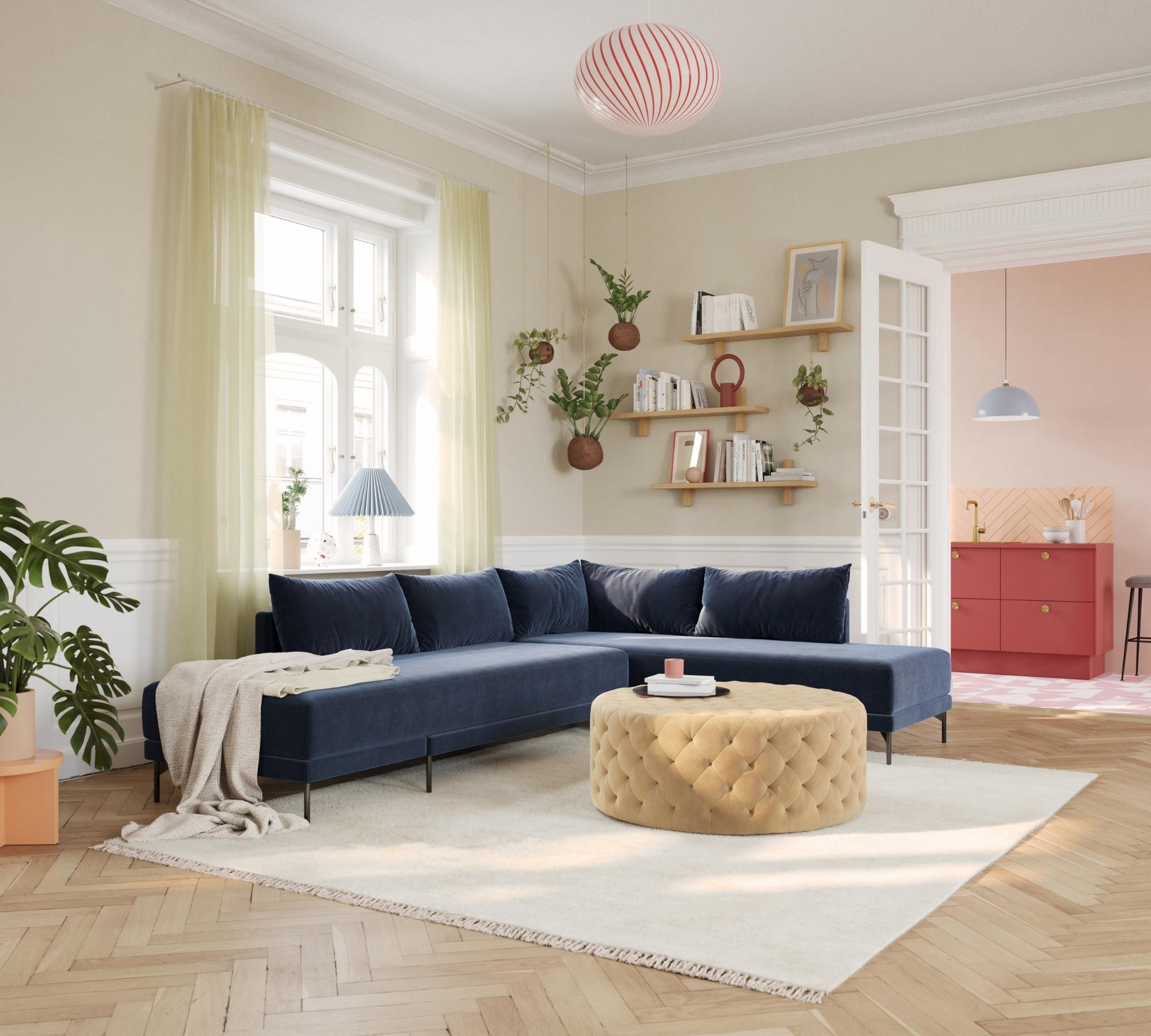 Vivica Schlafsofa Récamiere Rechts Planet Legion Blue
