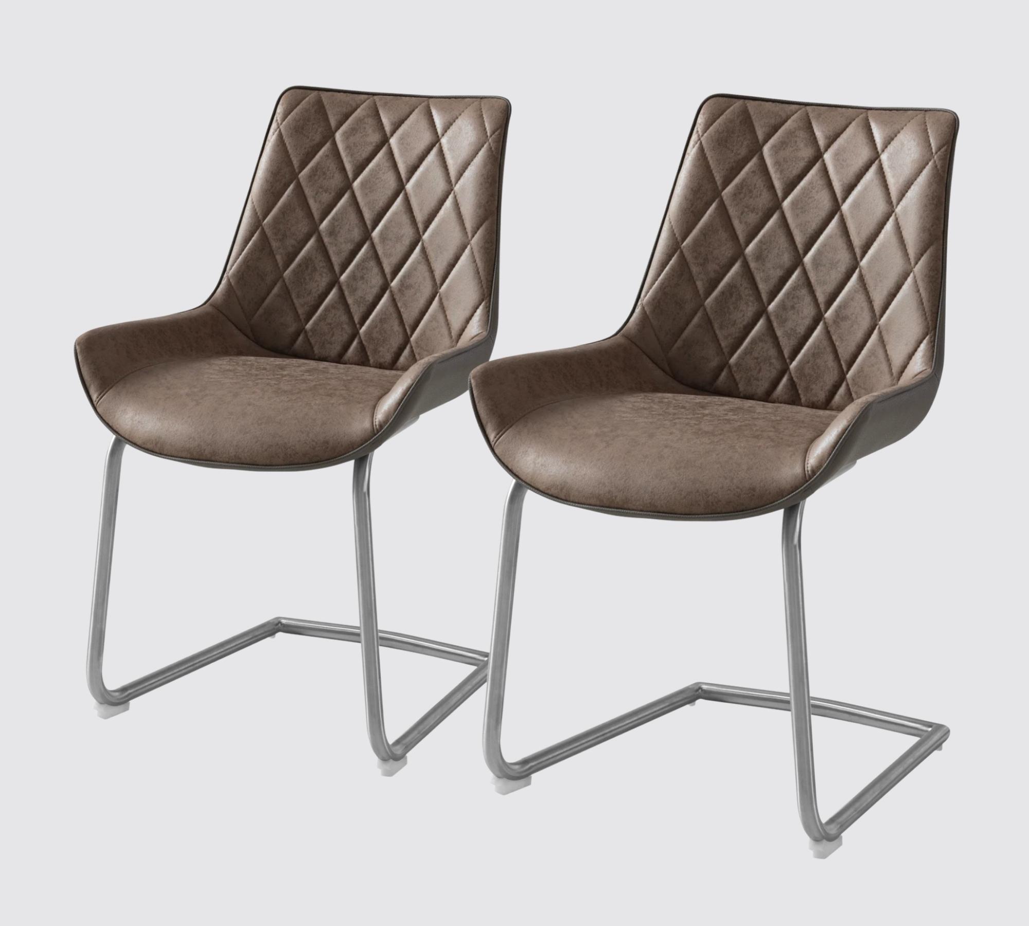 2x Freischwinger Kunstleder Vintage Braun