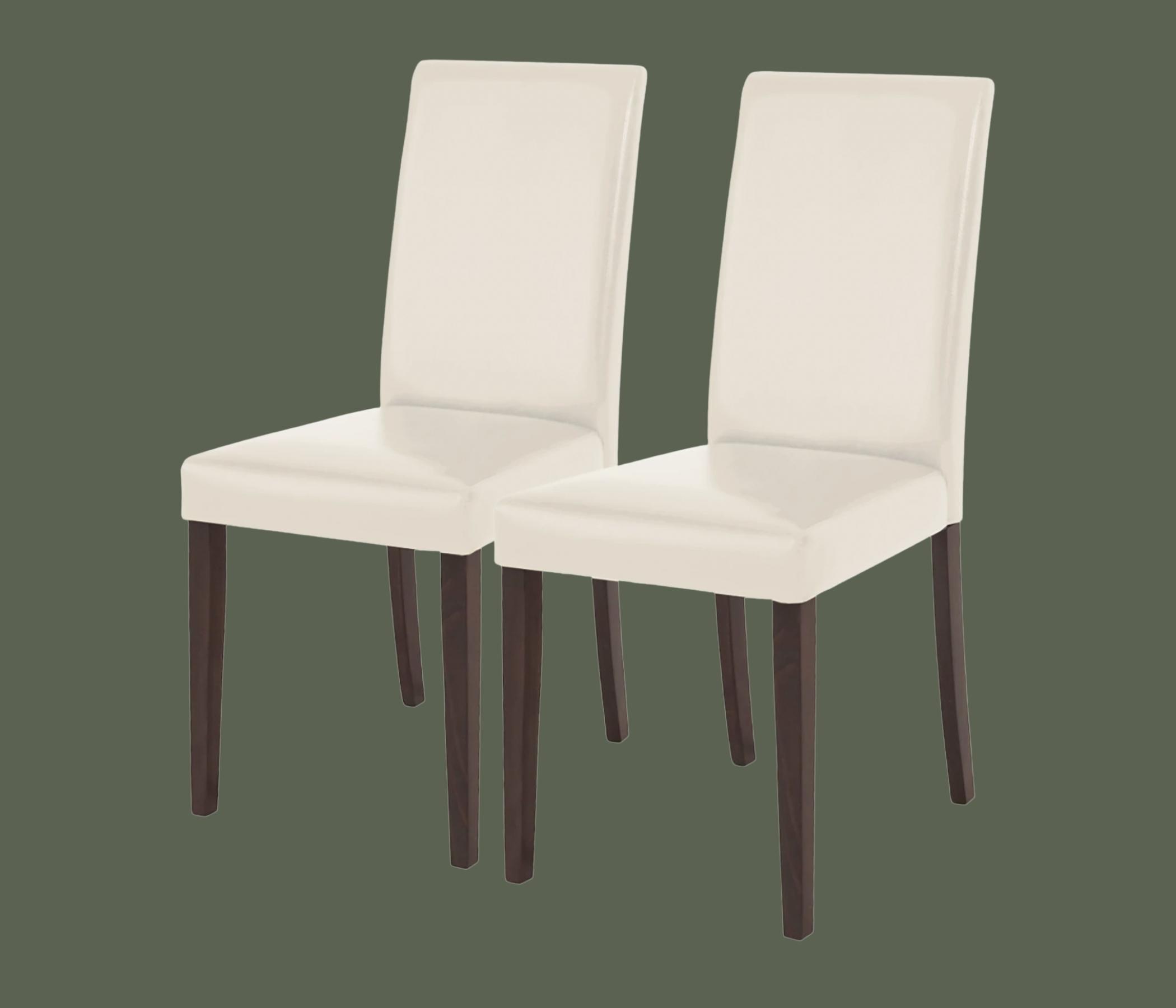 2x Esszimmerstuhl Kunstleder Creme 