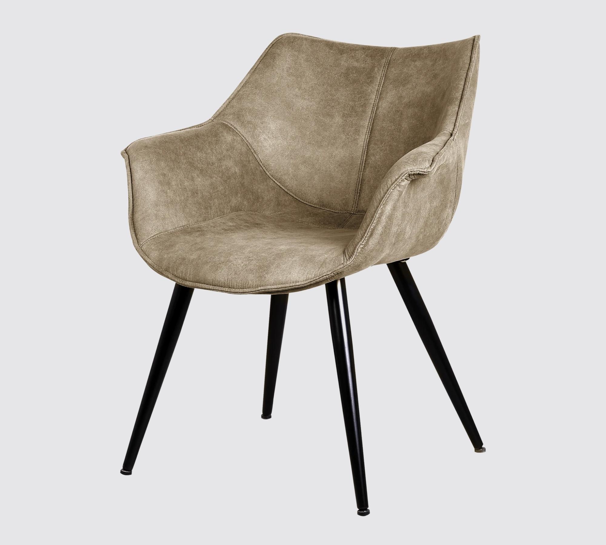 Armchair microfiber Used look Beige