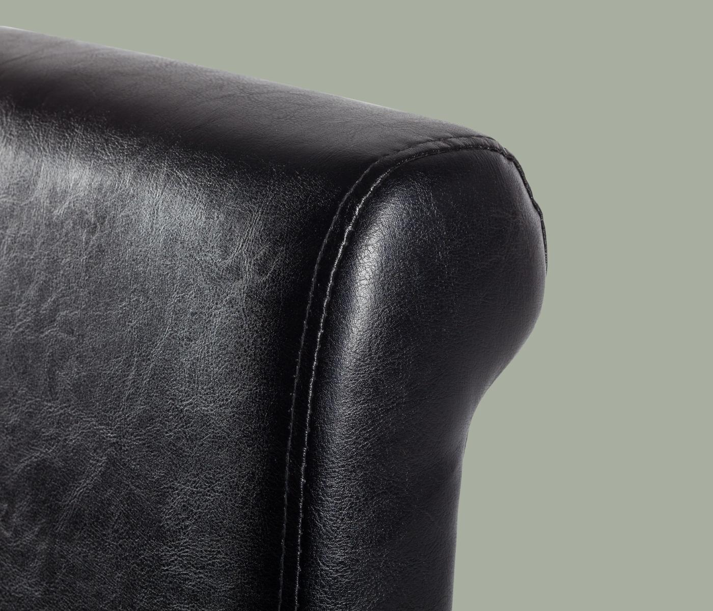 Upholstered chair Nello II (set of 2) Faux leather Black
