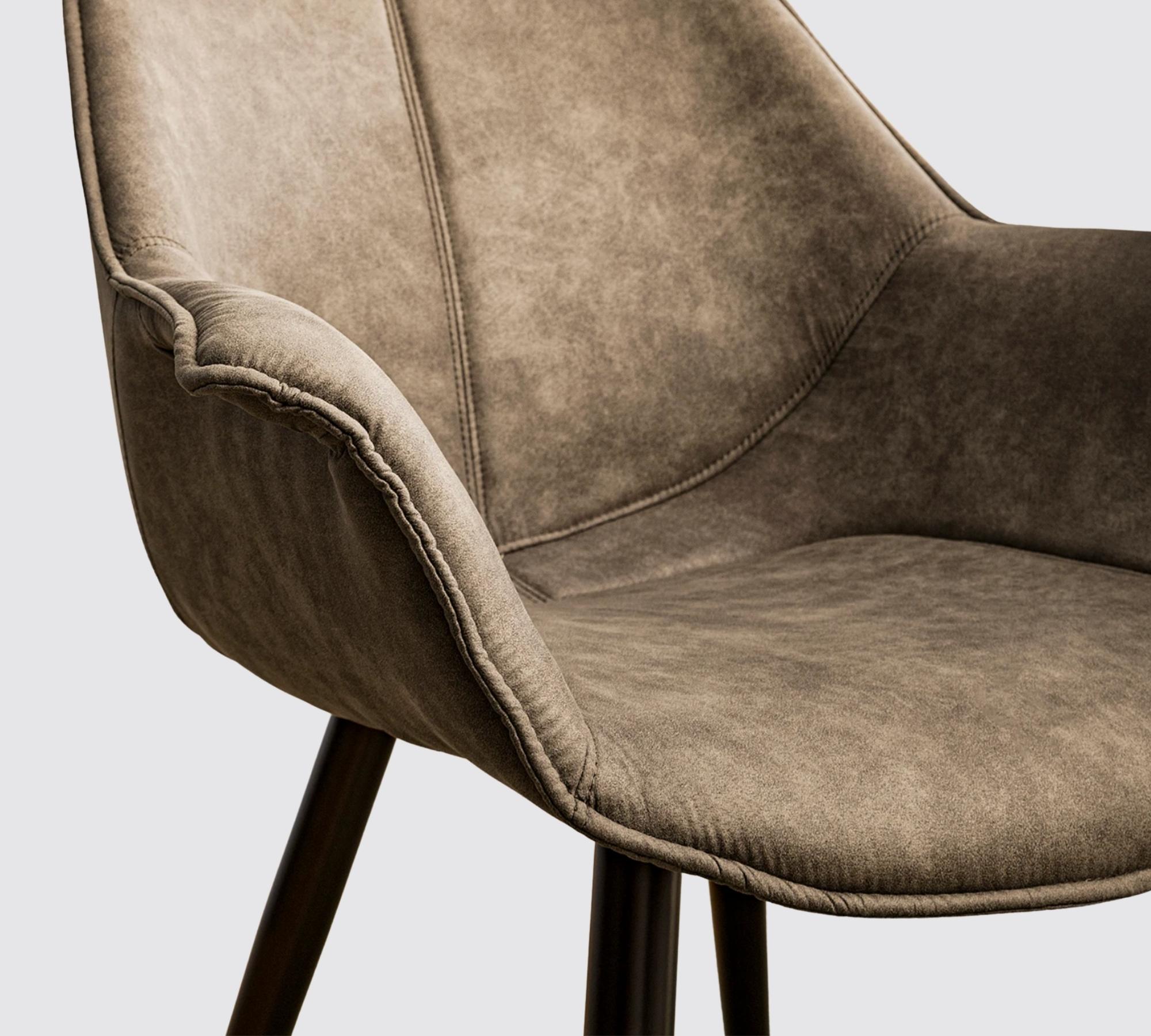 Armchair microfiber Used look Beige