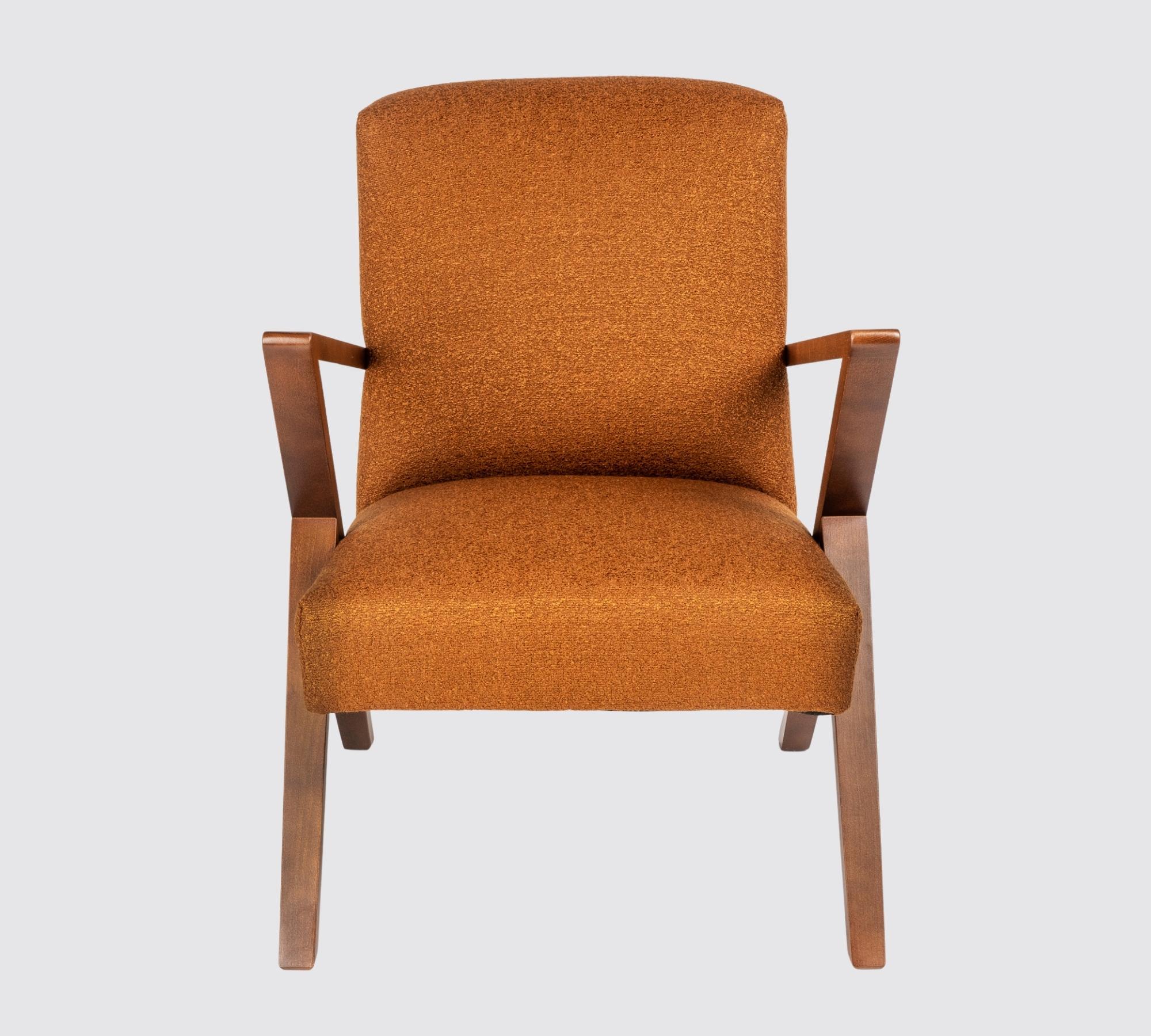 Cocoli-Exclusive Bouclé-Armlehnstuhl Dunkelorange