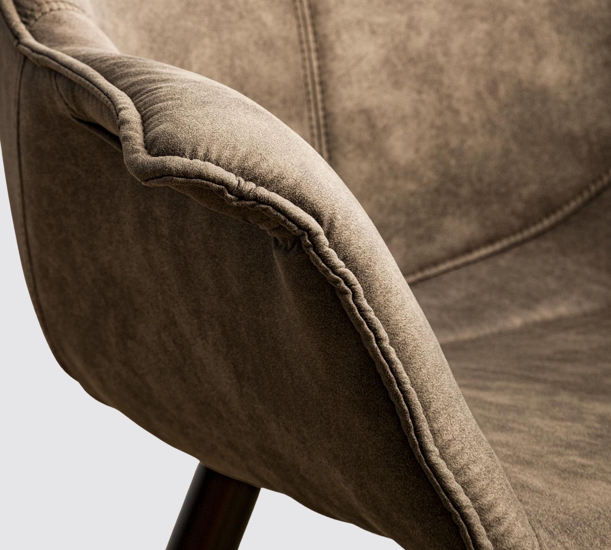 Armchair microfiber Used look Beige
