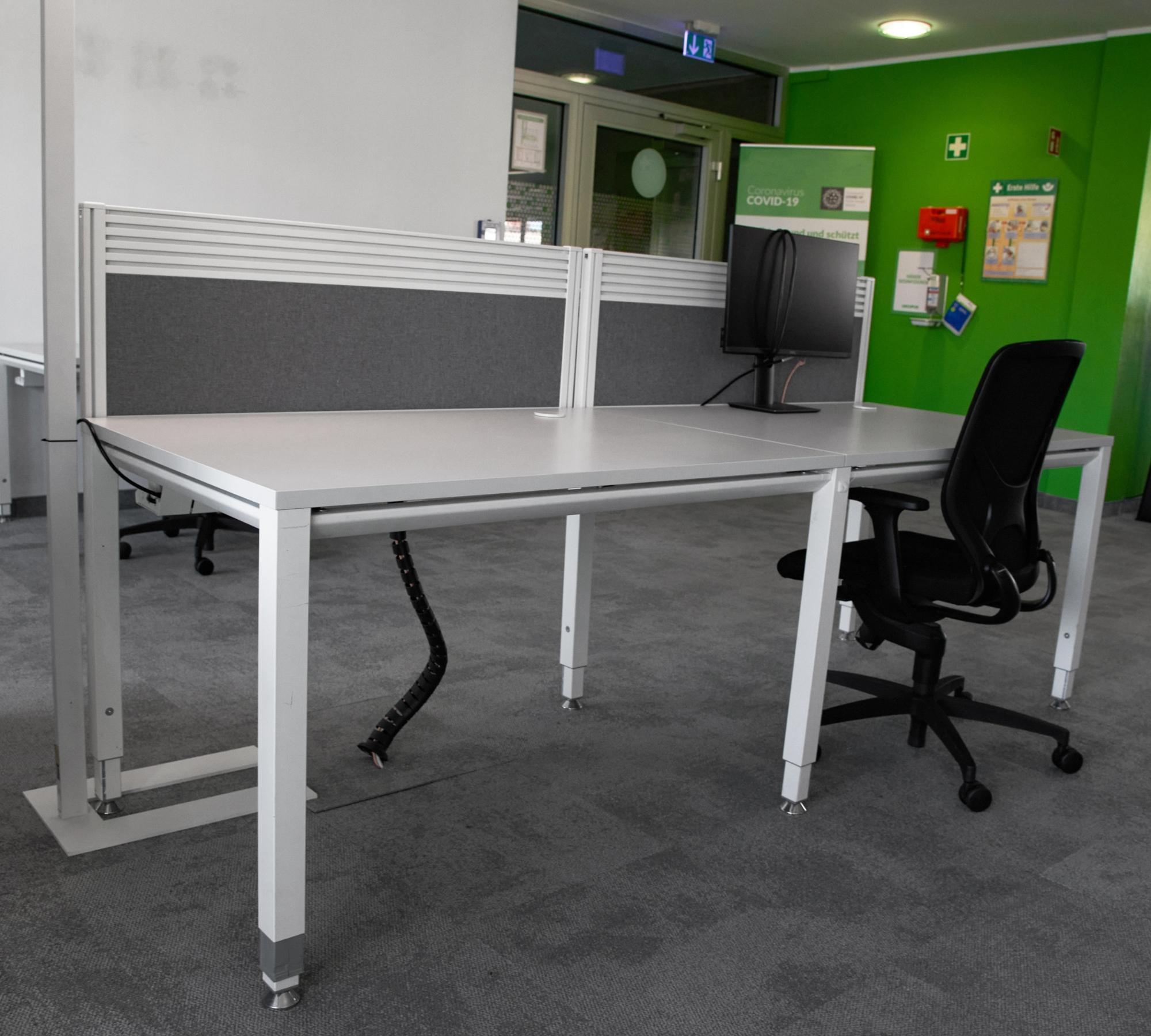 Kleiner Schreibtisch 2er Kombination Weiß