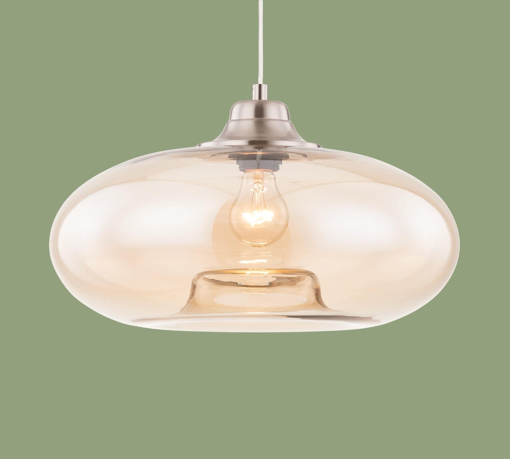 Glass pendant lamp champagne colored
