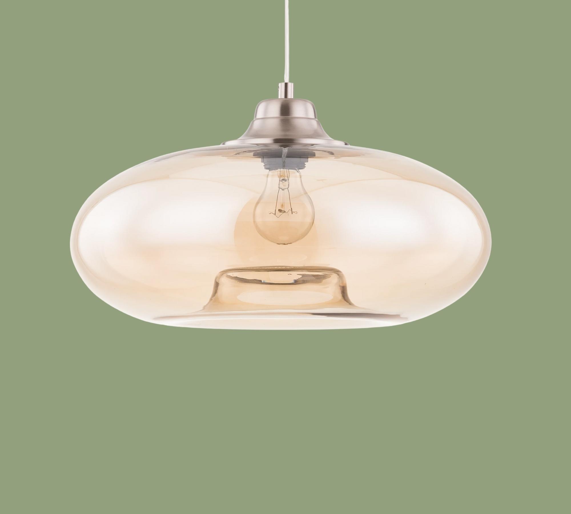 Glass pendant lamp champagne colored