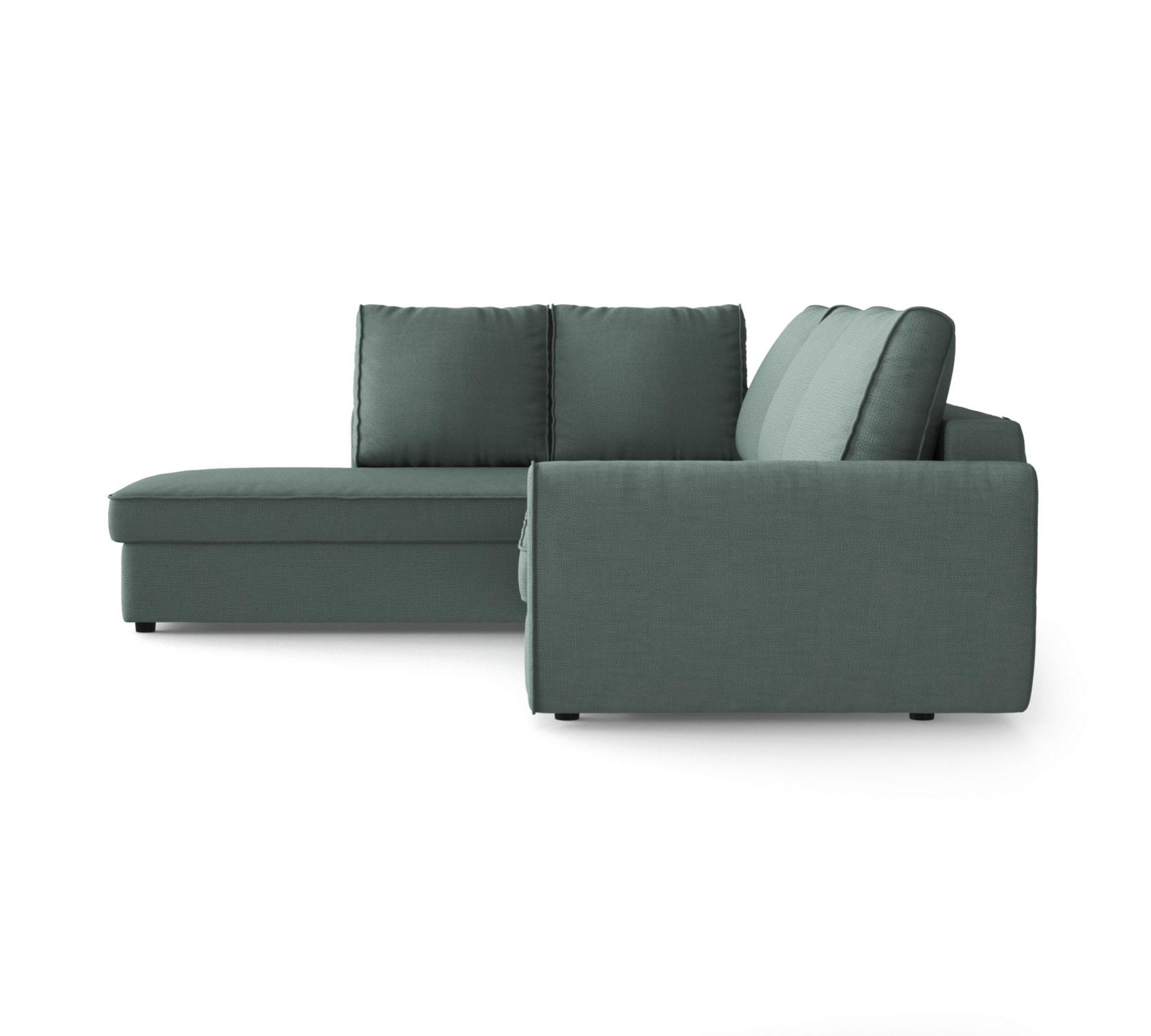 Schlafsofa Sowdon mit Récamiere Links Blaugrau