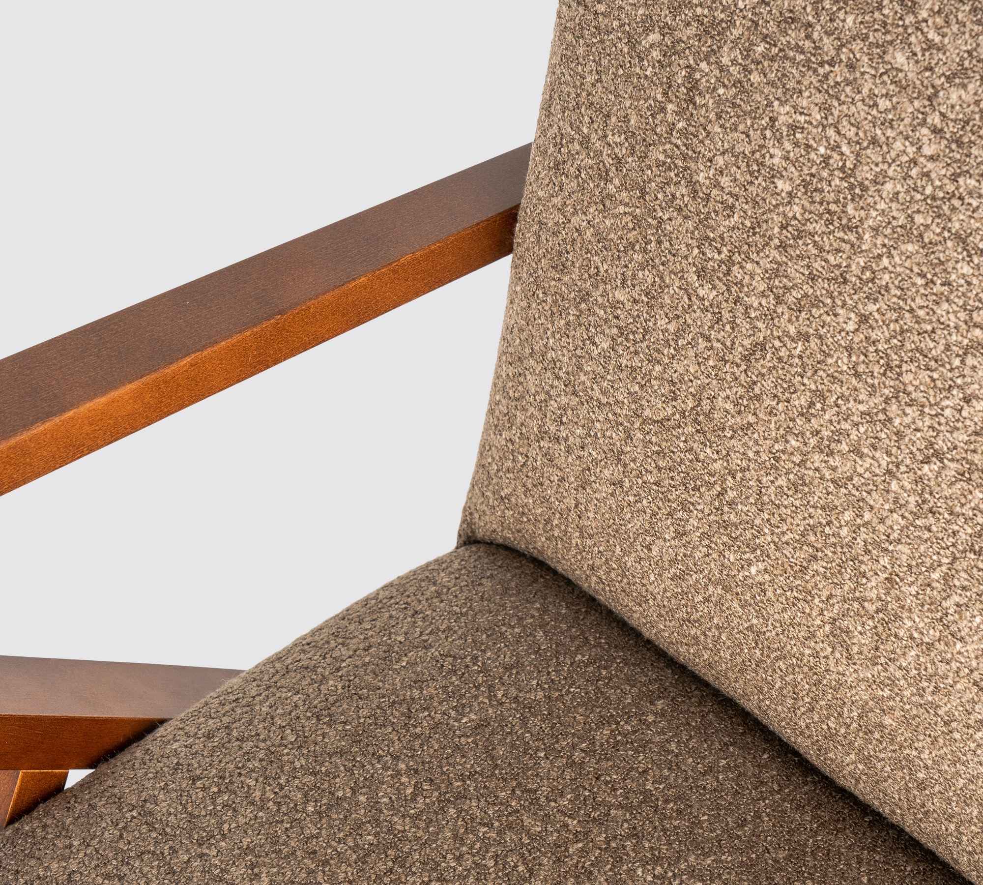 Cocoli-Exclusive Bouclé-Armlehnstuhl Braun