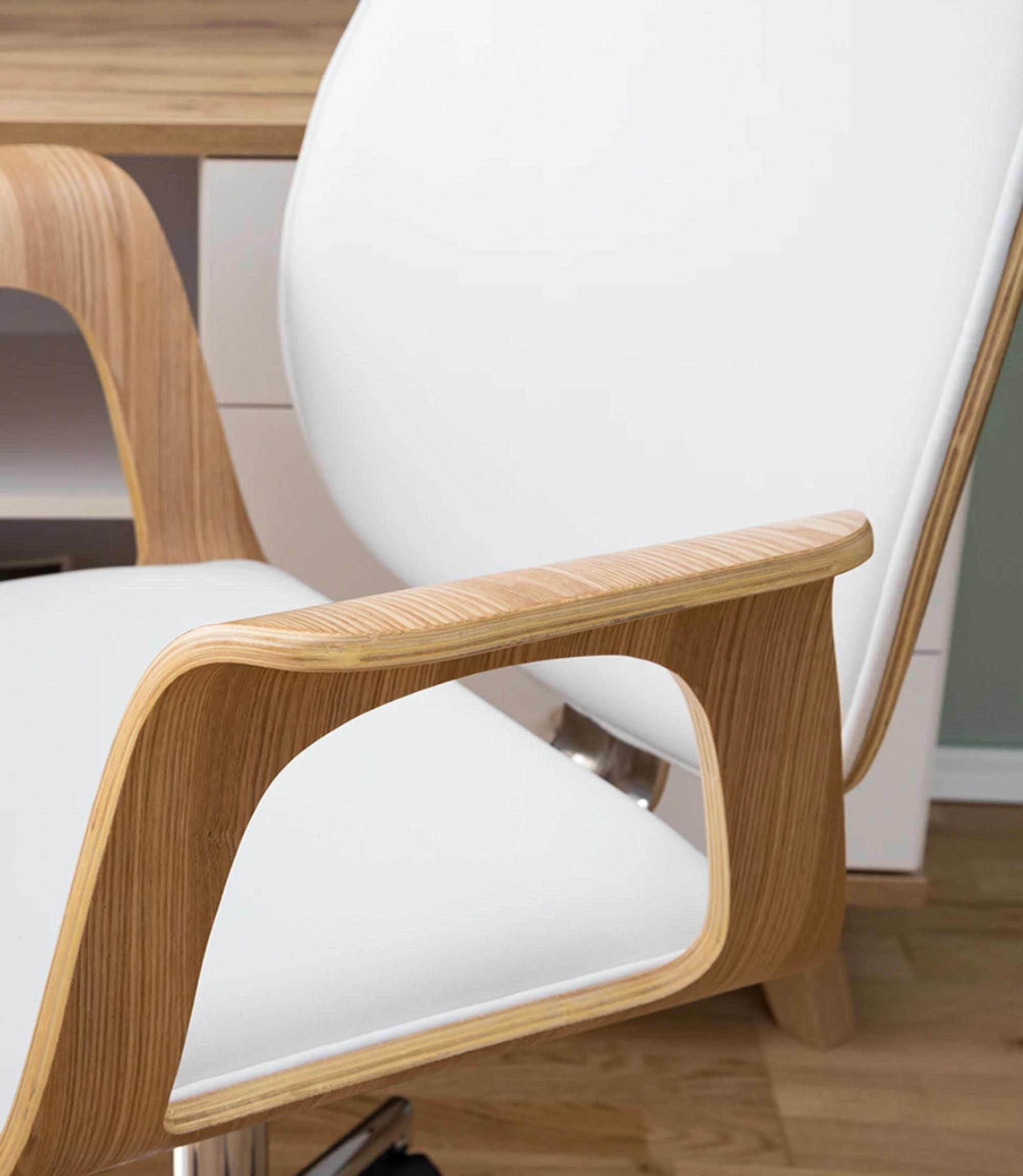 Bürodrehstuhl Kunstleder Weiß