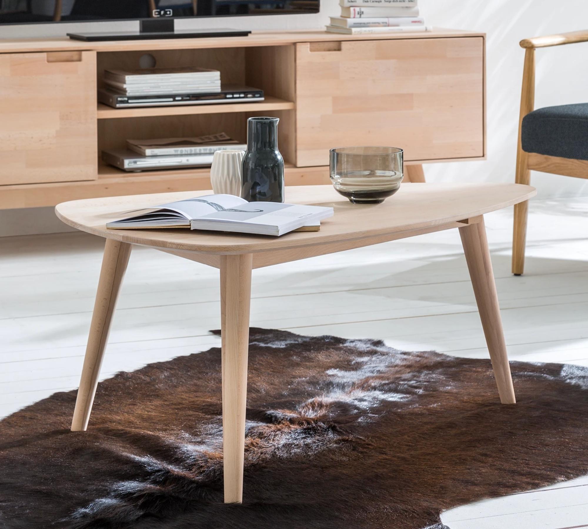 Nierenförmiger Couchtisch Buche Massiv