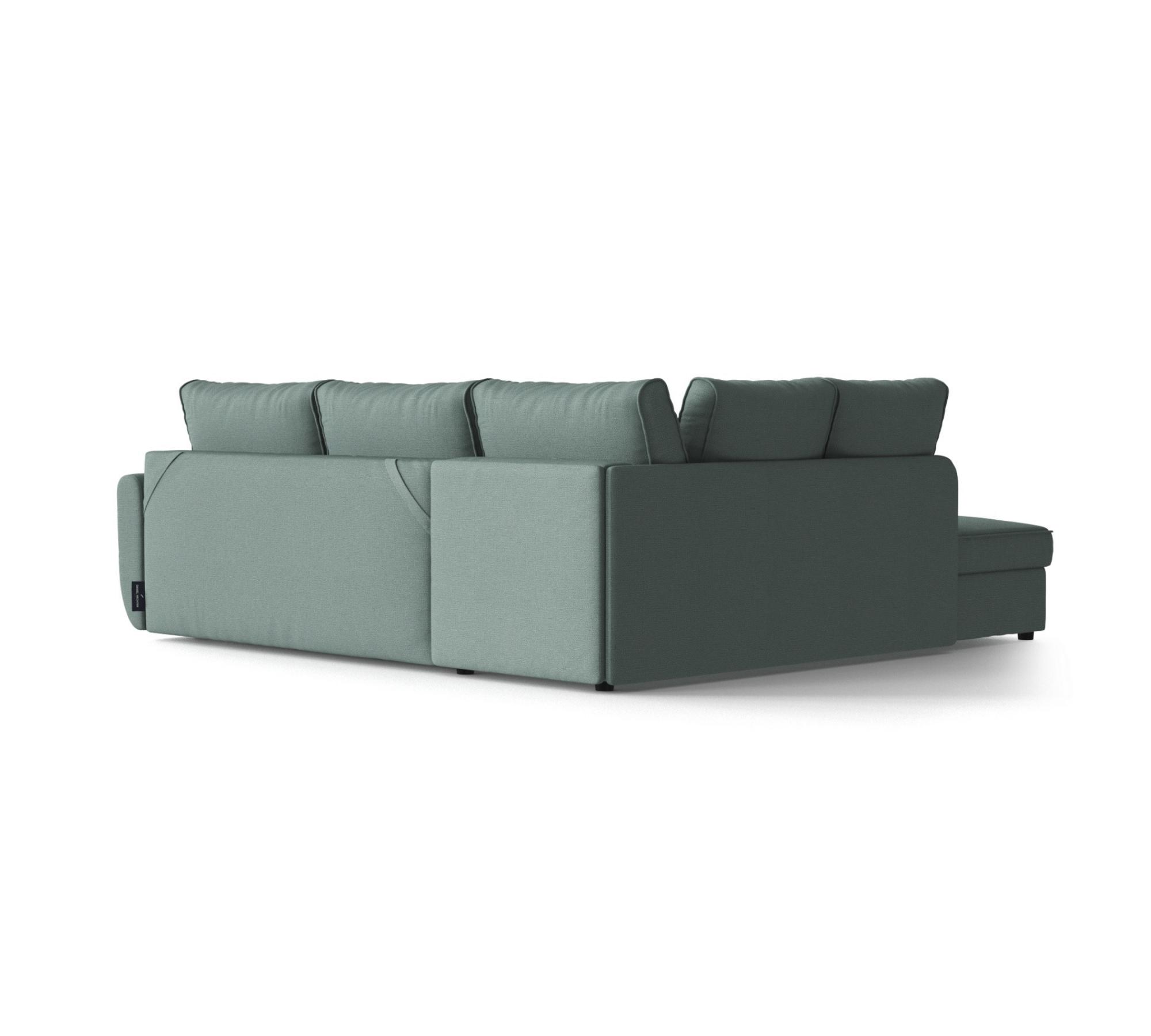 Schlafsofa Sowdon mit Récamiere Links Blaugrau