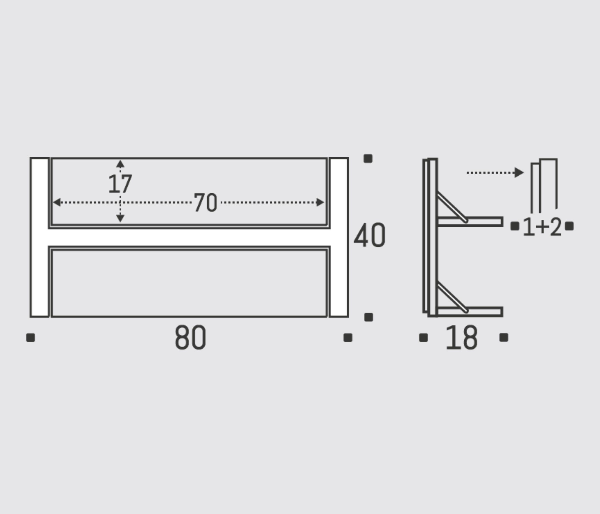Fläpps Wall Shelf Wood Black 80 x 40 cm