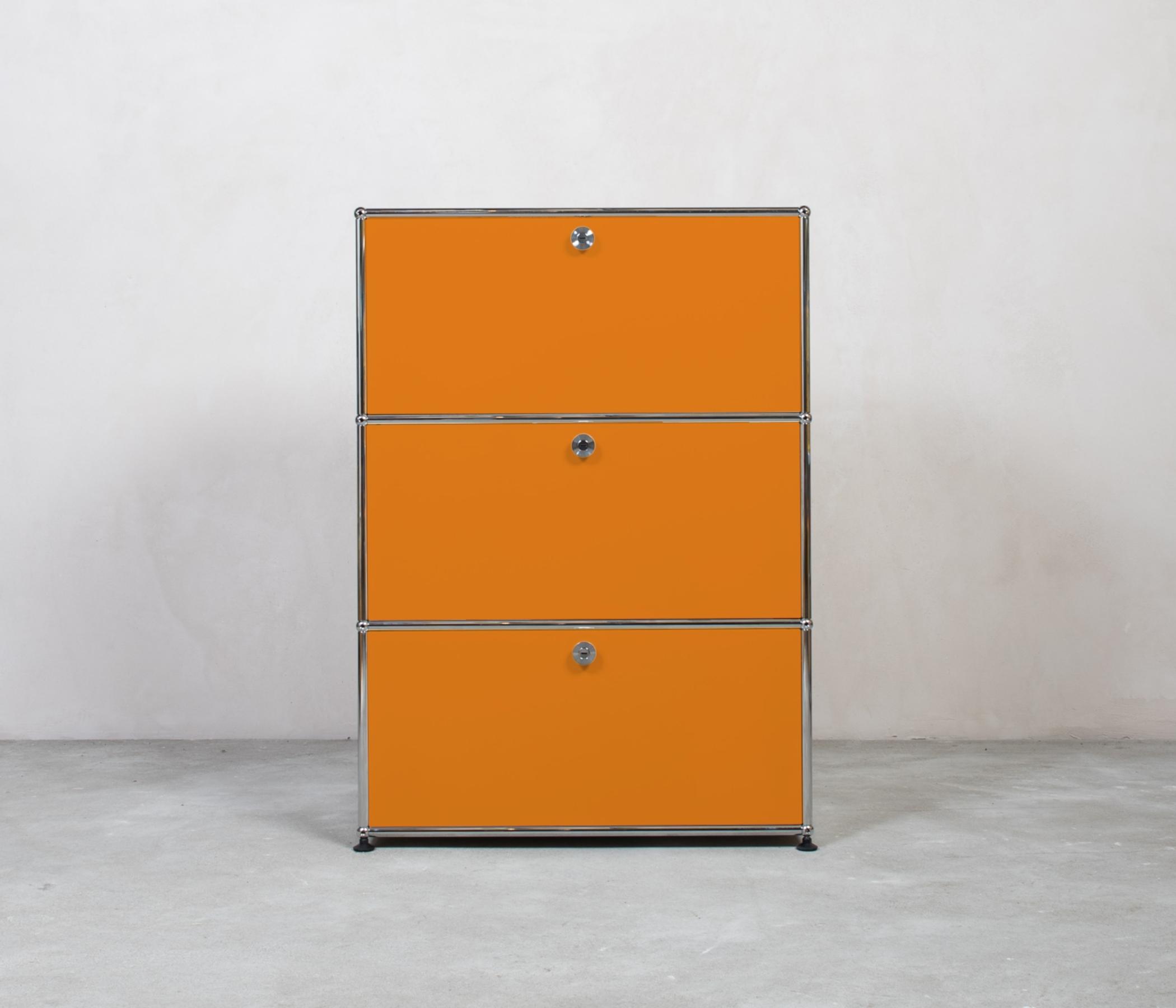 USM Haller Highboard 1x3 Fächer Reinorange