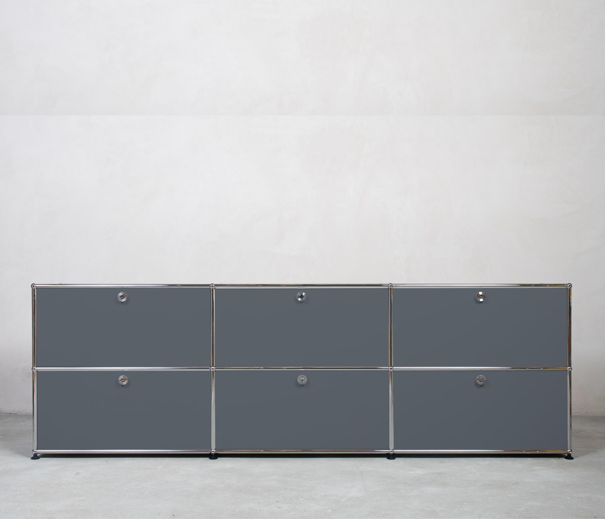 USM Haller Sideboard 3x2 Fächer Mittelgrau
