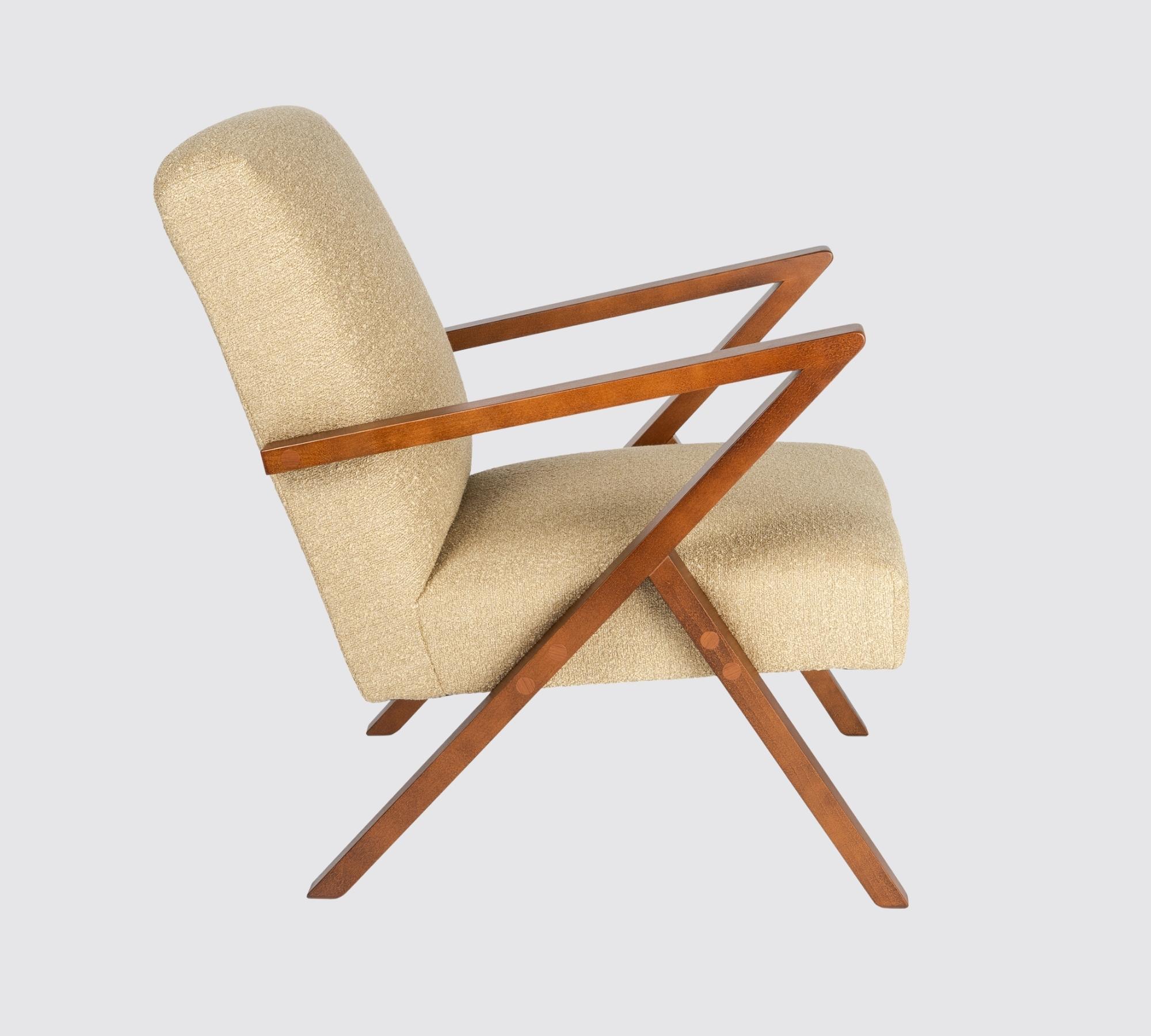 Cocoli-Exclusive Bouclé-Armlehnstuhl Beige