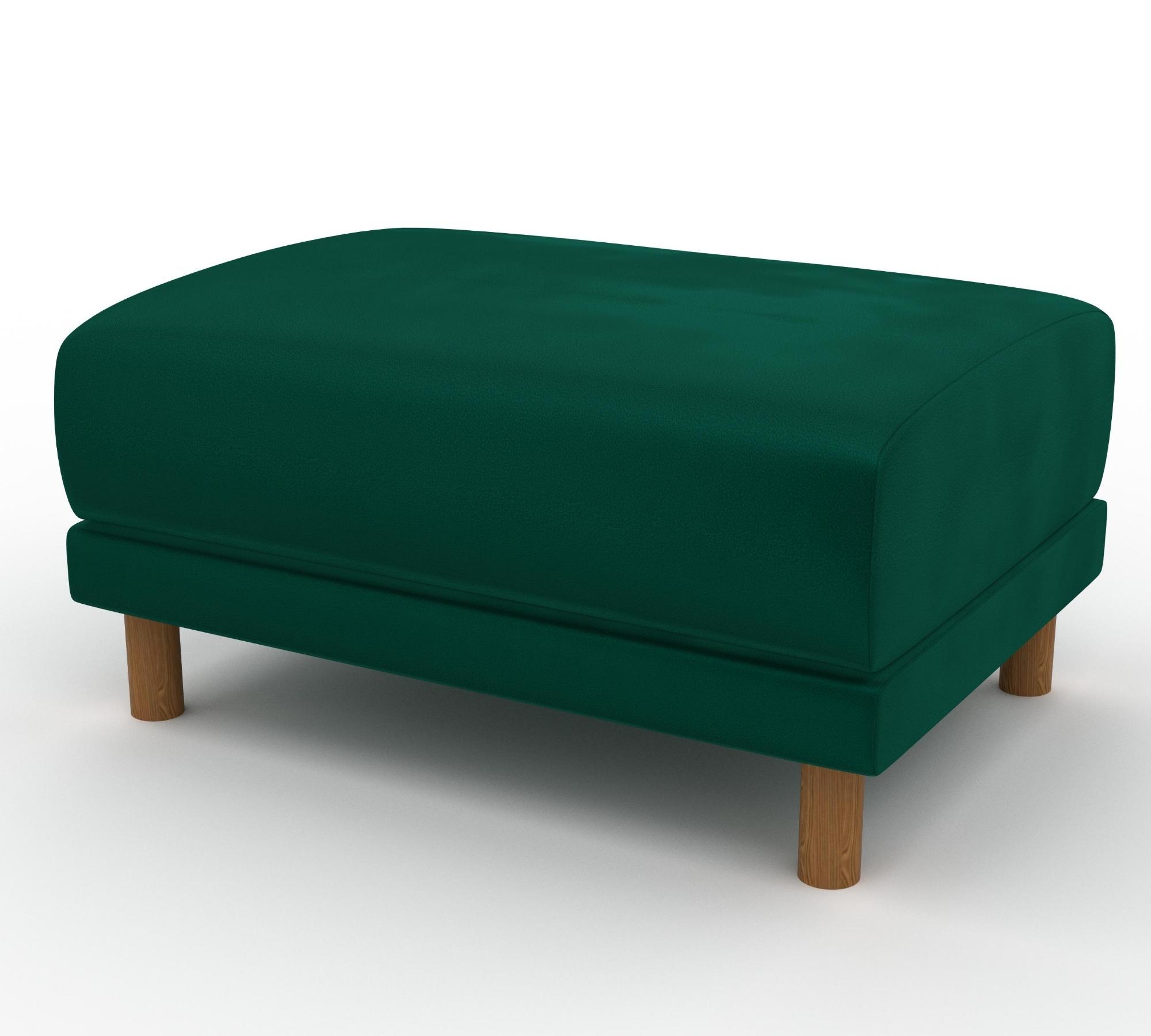 Tyme Pouf mit Eichenbeinen Samt Waldgrün