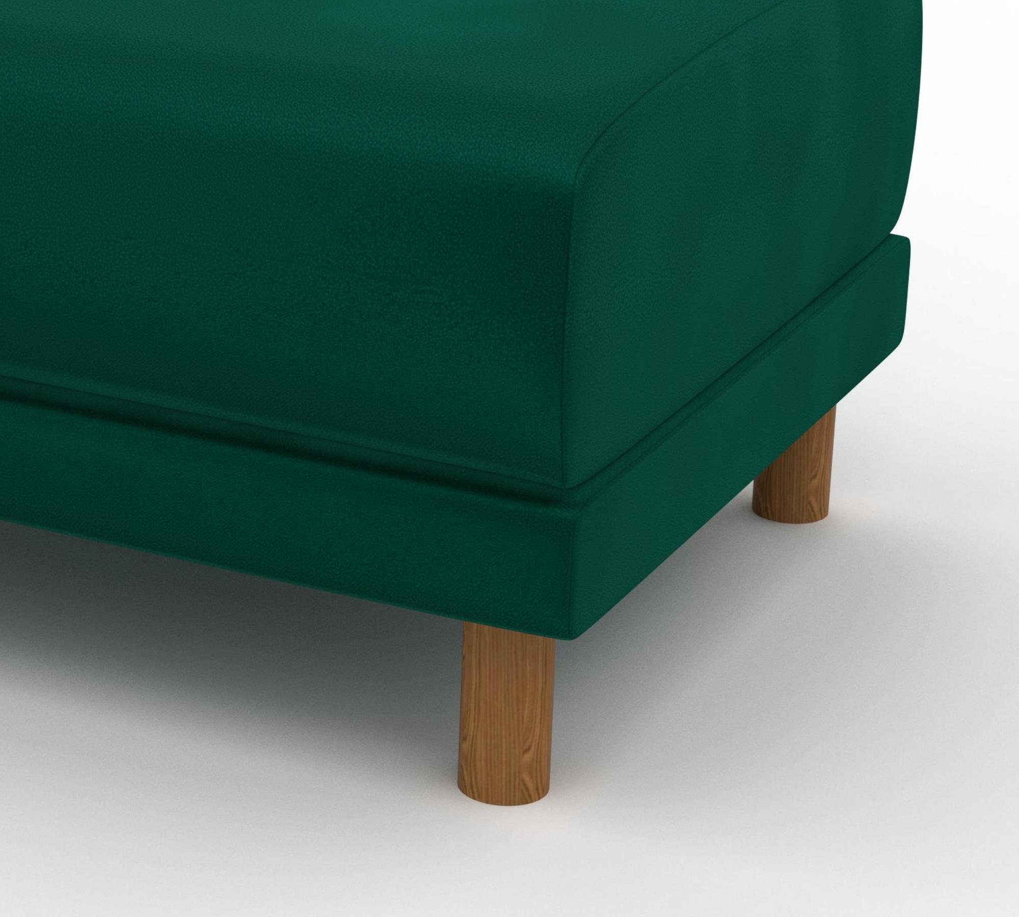 Tyme Pouf mit Eichenbeinen Samt Waldgrün