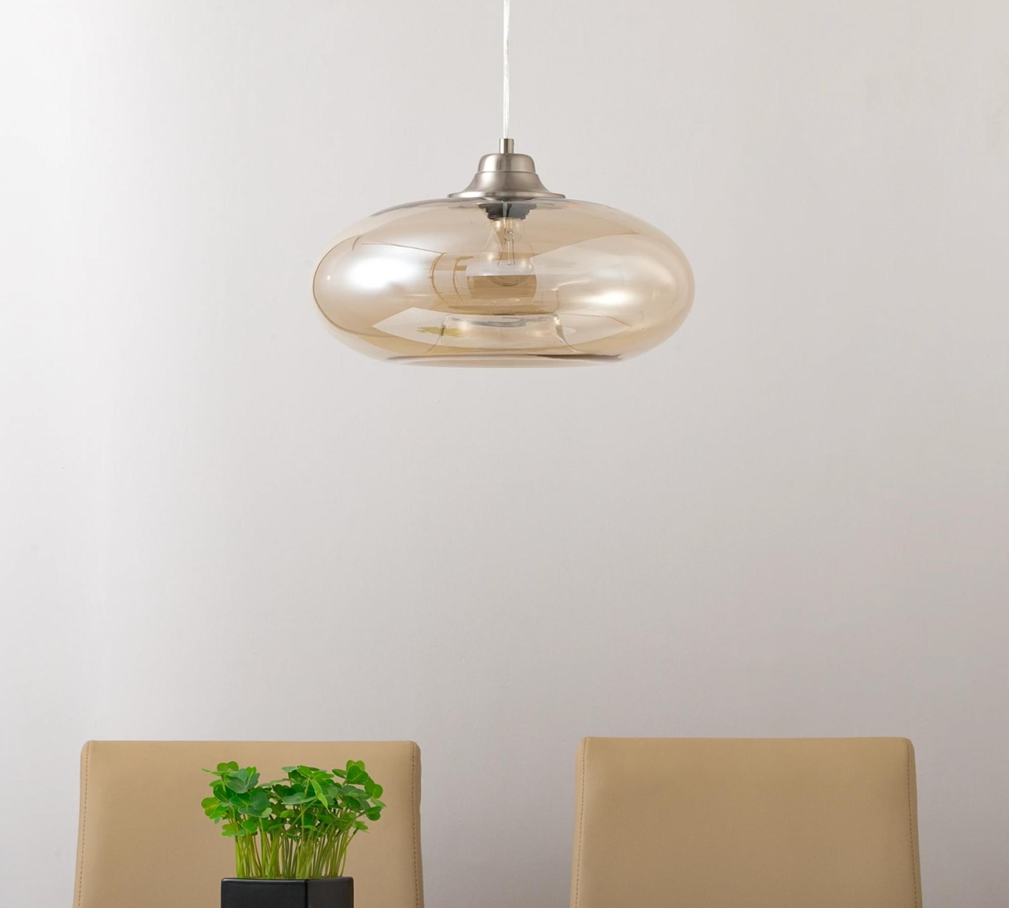 Glass pendant lamp champagne colored