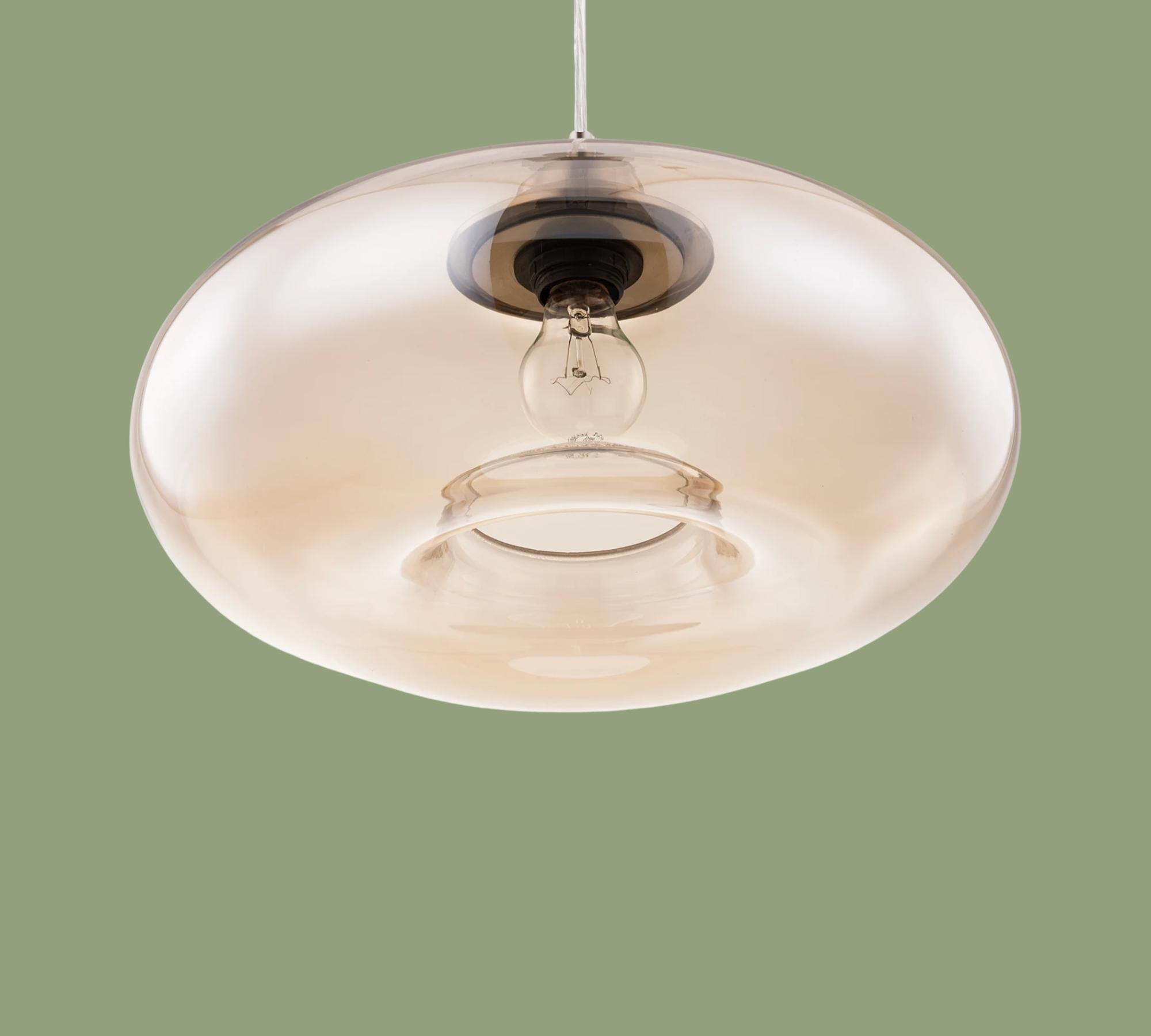 Glass pendant lamp champagne colored