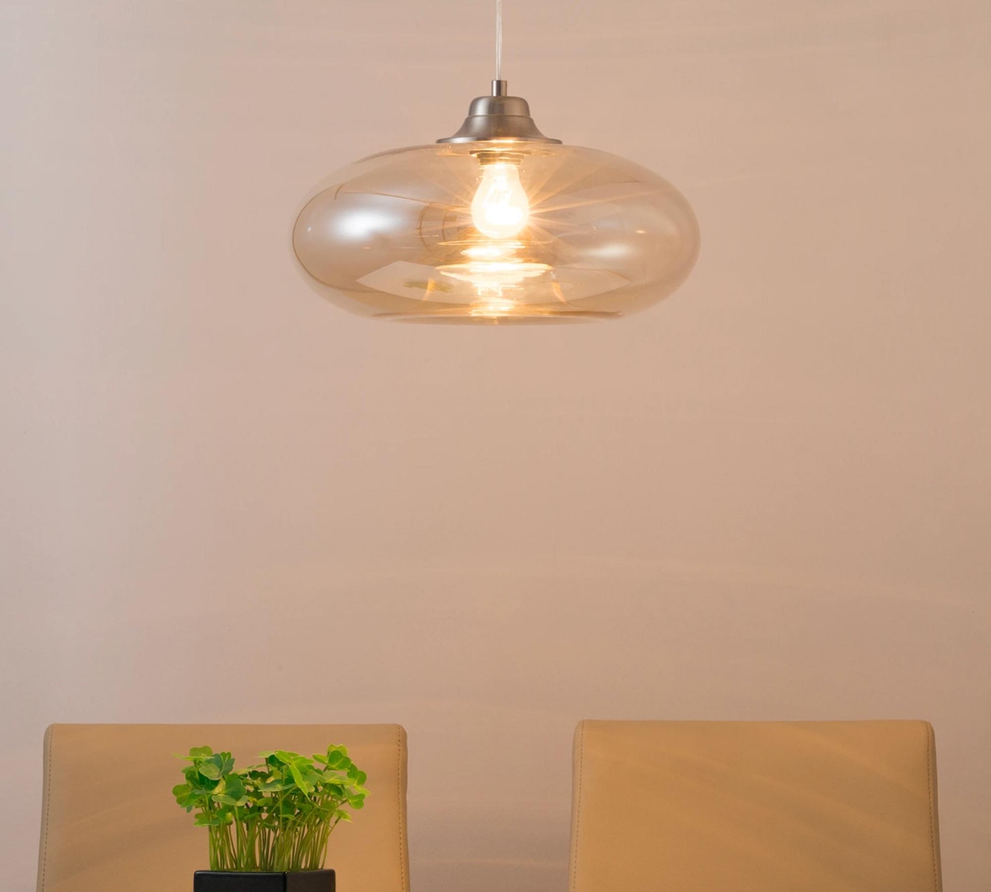 Glass pendant lamp champagne colored