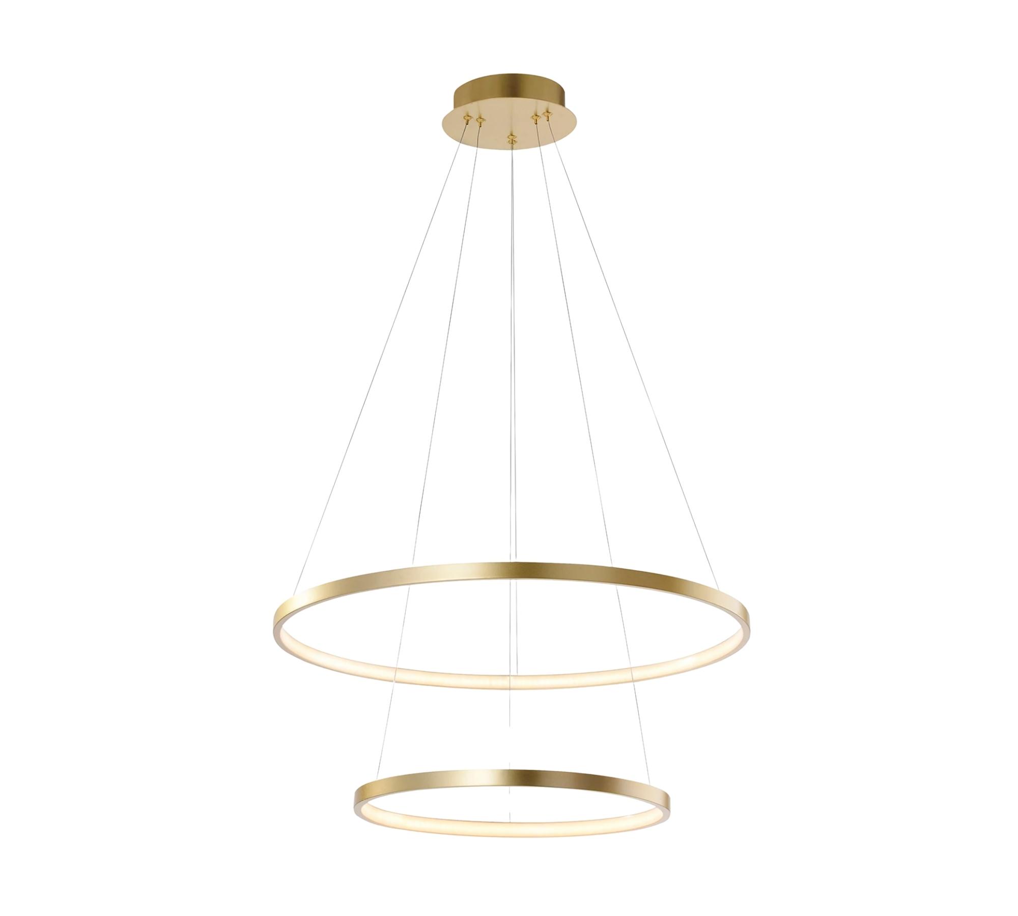 LED-Pendelleuchte Double Circle Gold